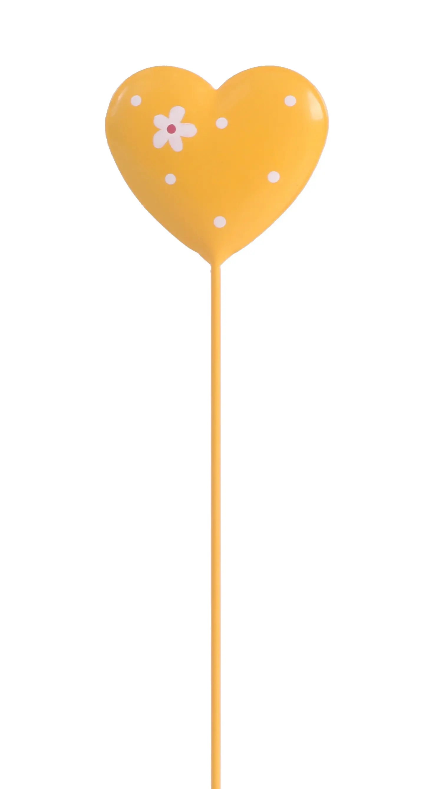 TrendLine Gartenstecker Herz Frühling Metall Ø 8 x 35 cm gelb/orange