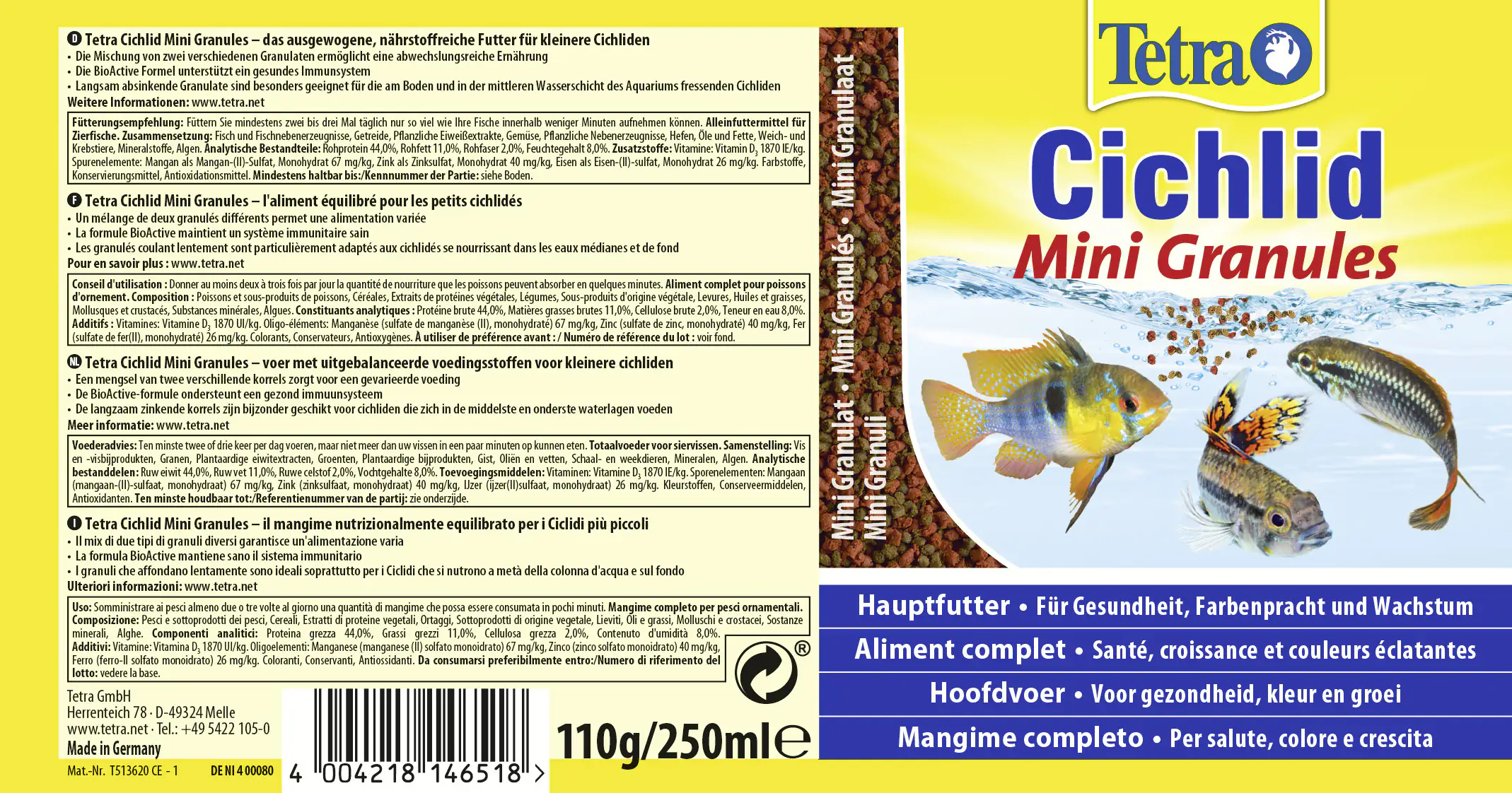 Tetra Cichlid Mini Granules 250 ml Tetra Cichlid Mini Granules 250 ml