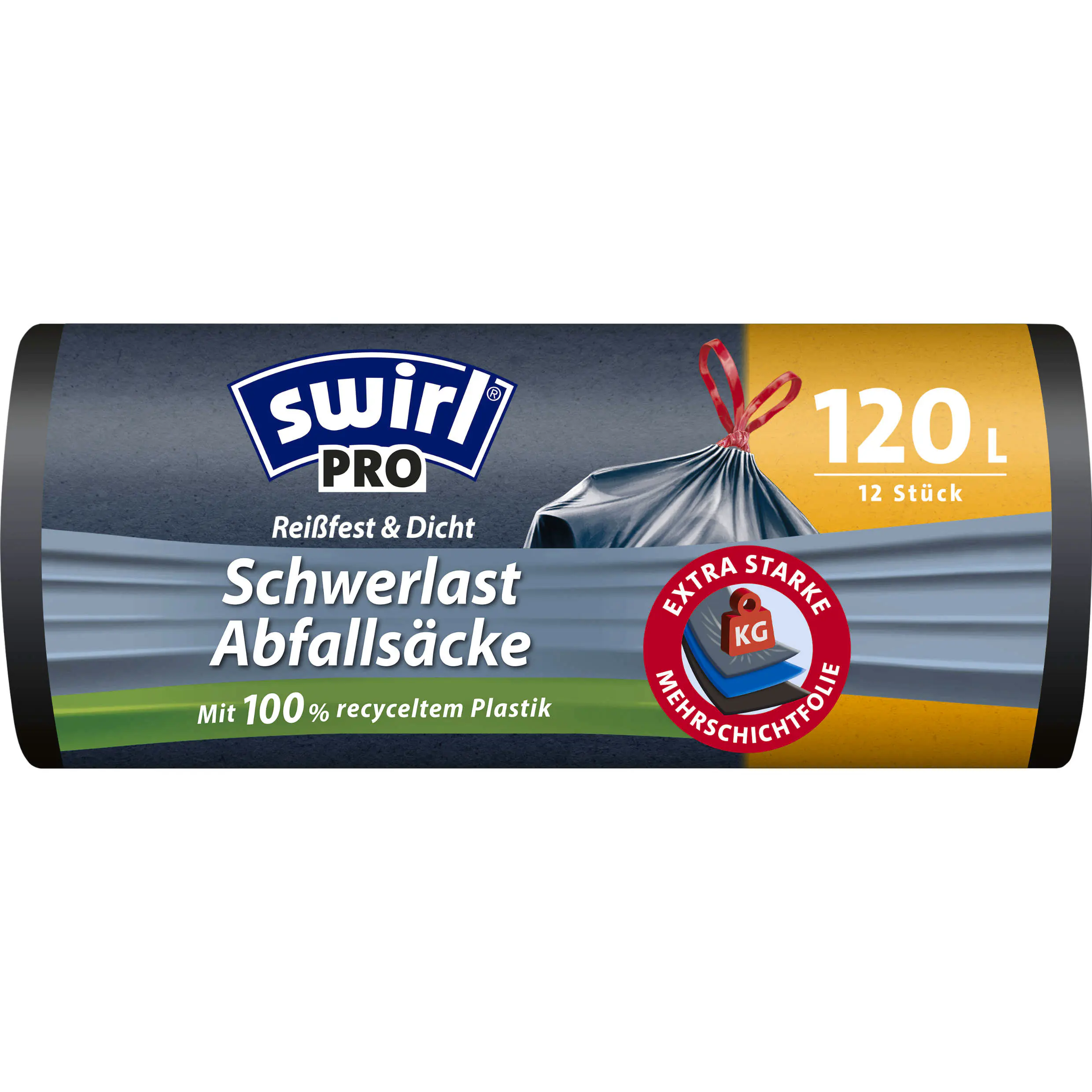 Swirl® Schwerlast-Säcke Profi mit Zugband 120 L Reißfest & Dicht