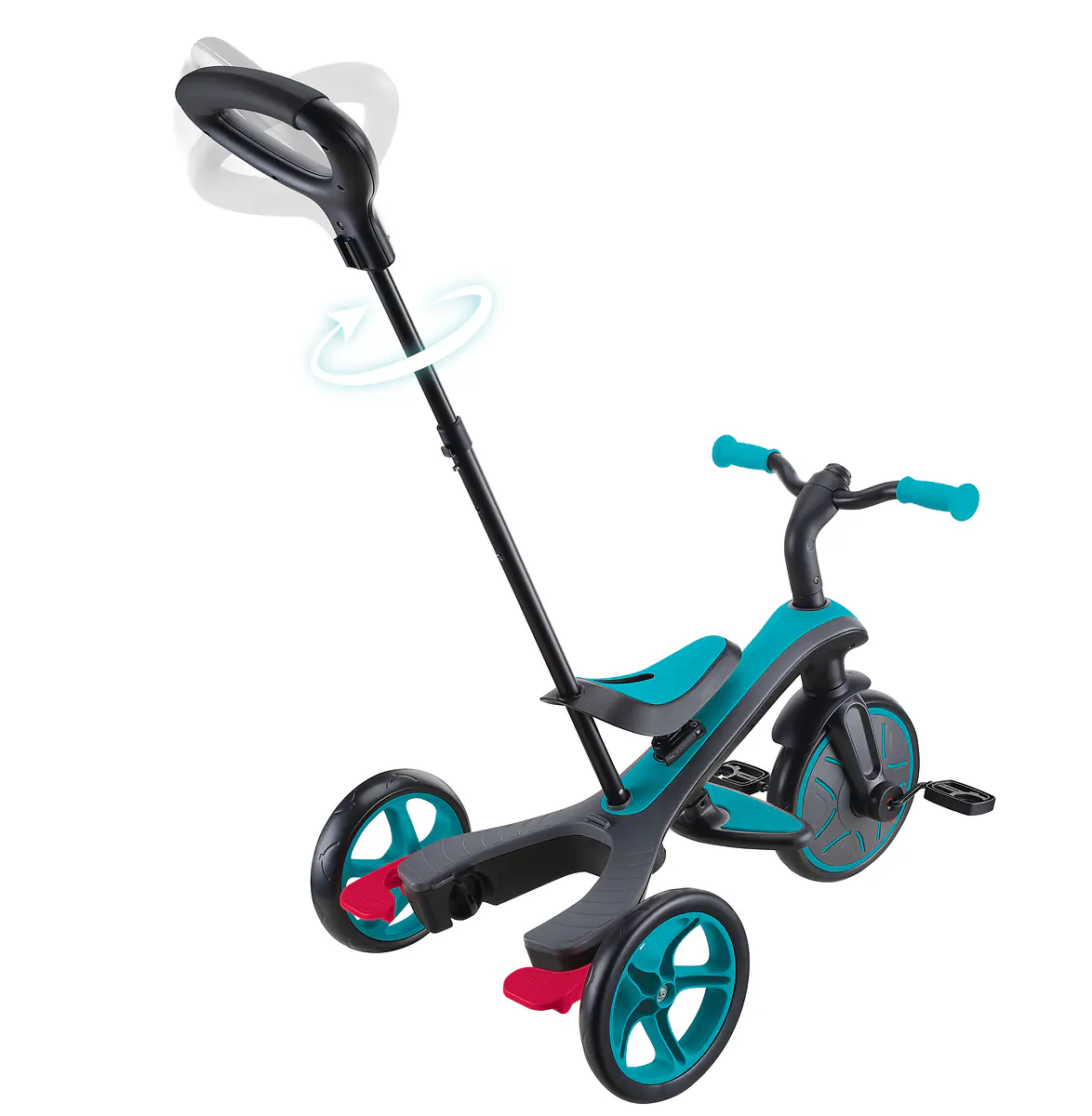 Globber Dreirad für Kinder Explorer Trike 4-in-1 schwarz/türkis