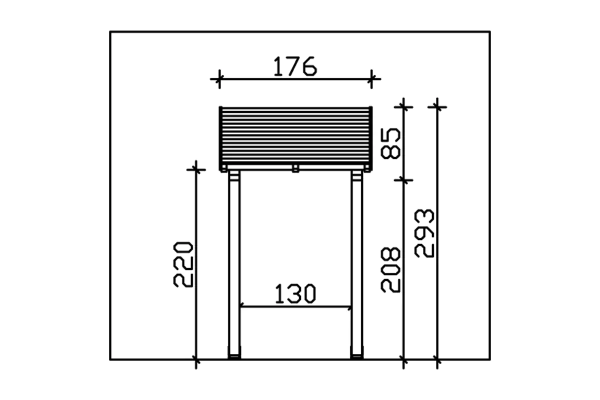 SKAN HOLZ Vordach Potsdam Typ 4 176 x 156 cm, lasiert in Eiche hell