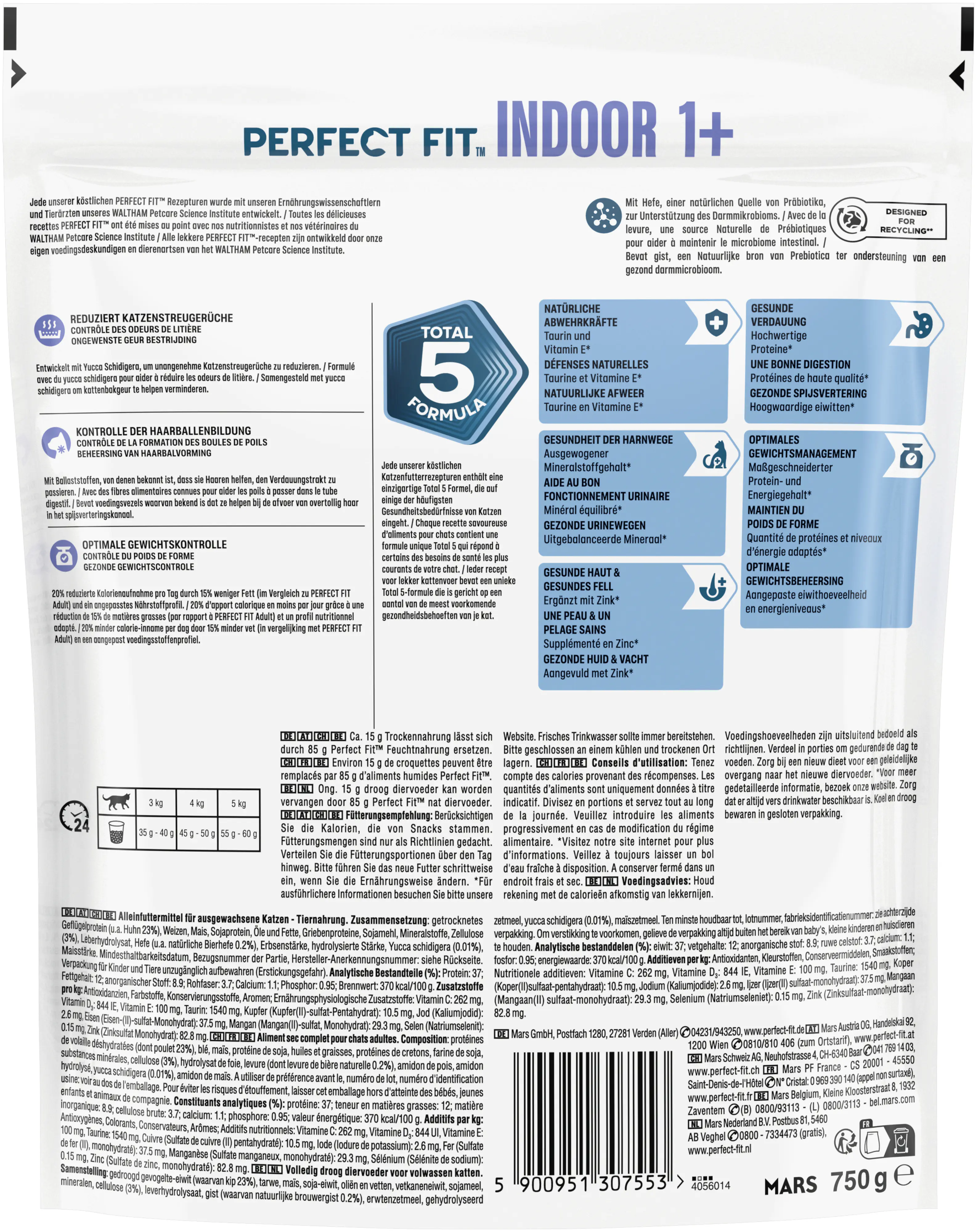 Perfect Fit Indoor 1+ mit Huhn Katzenfutter 750g