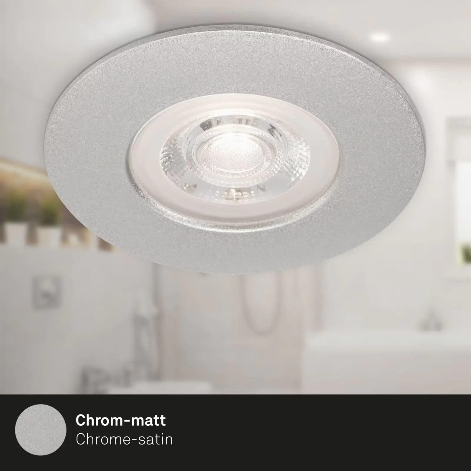 Briloner LED-Einbauleuchten Kulana 4er Set Mini 4,9W 480lm chrom-matt