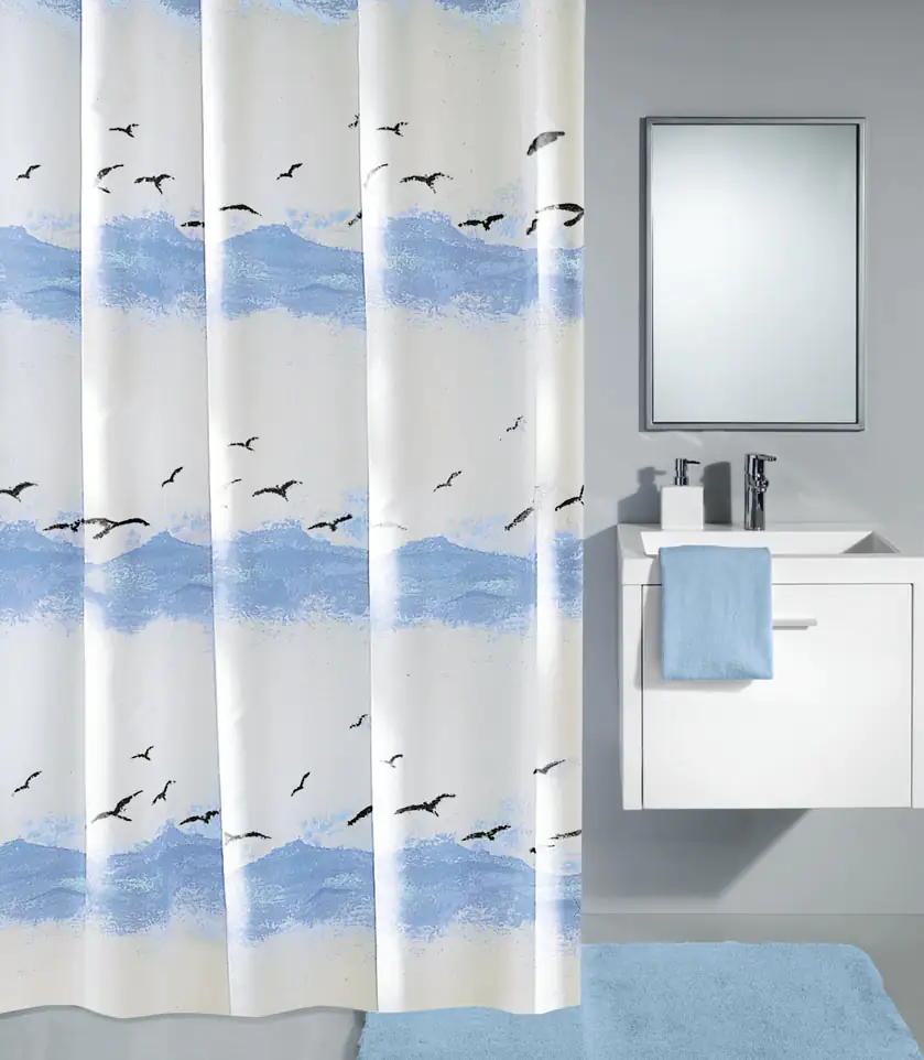 Kleine Wolke Duschvorhang Seaside krokusblau, 180 x 200 cm