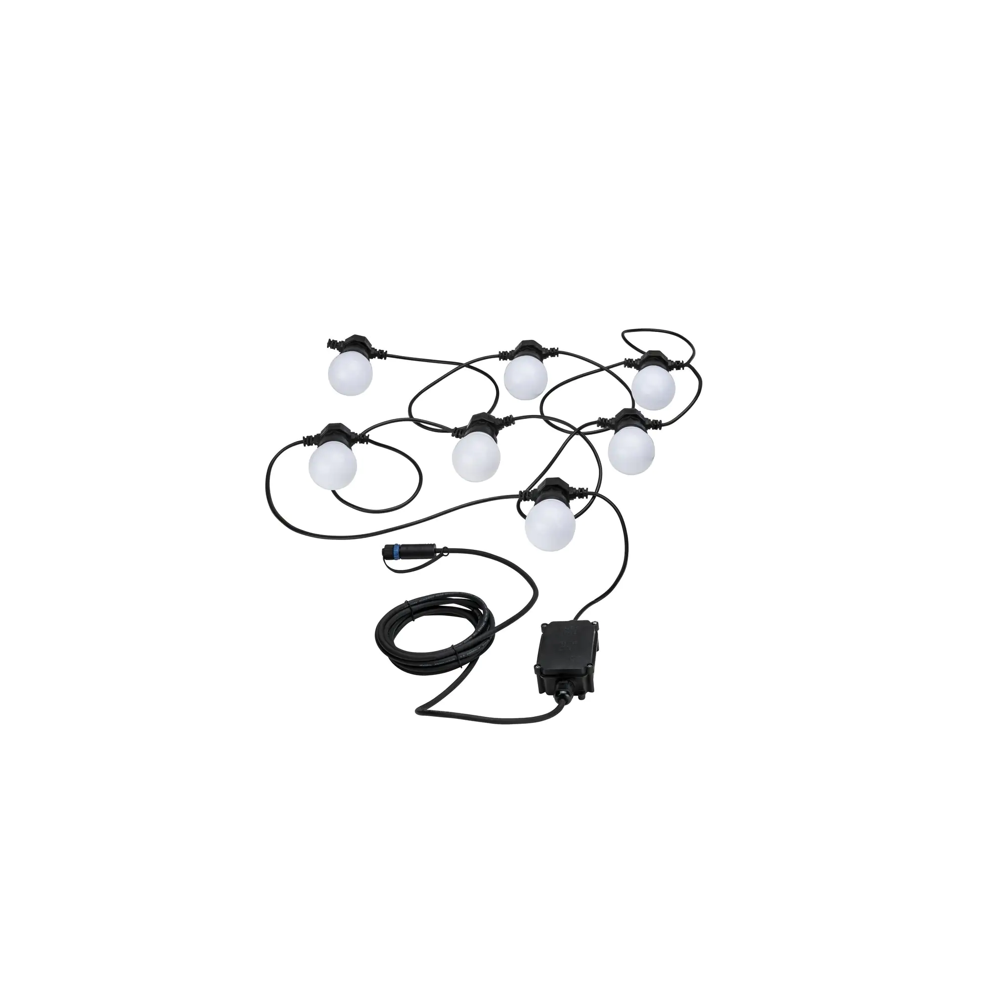 Paulmann Plug & Shine Lichterkette Outdoor weiß-schwarz 6,8 m mit 7 Lampen