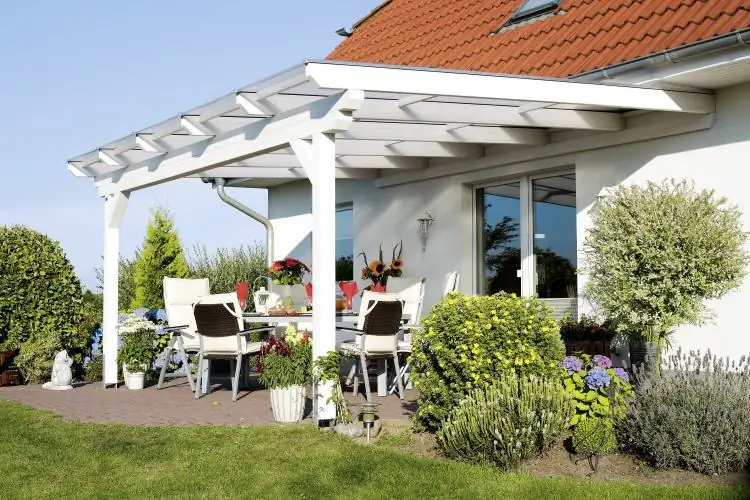 SKAN HOLZ Terrassenüberdachung Ancona 434 x 250 cm, Leimholz, natur