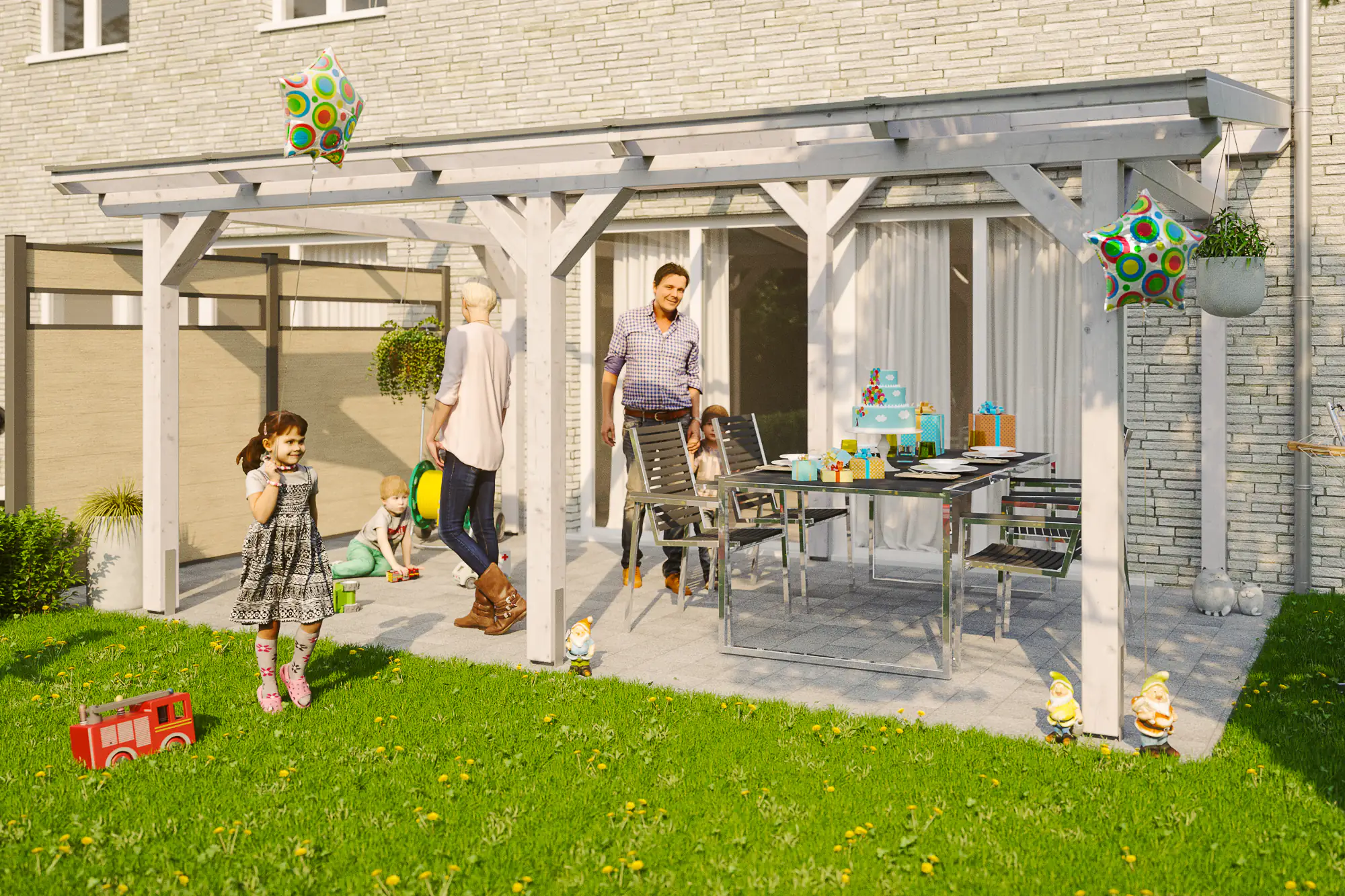 SKAN HOLZ Terrassenüberdachung Siena 541 x 350 cm Leimholz