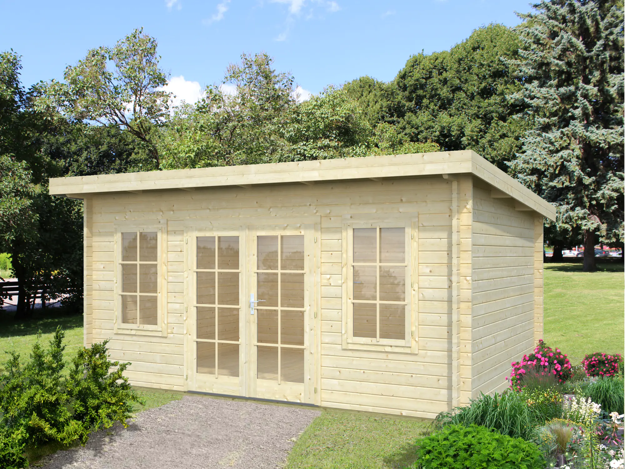 Palmako Gartenhaus Holz Lisa 450 x 330 cm naturbelassen