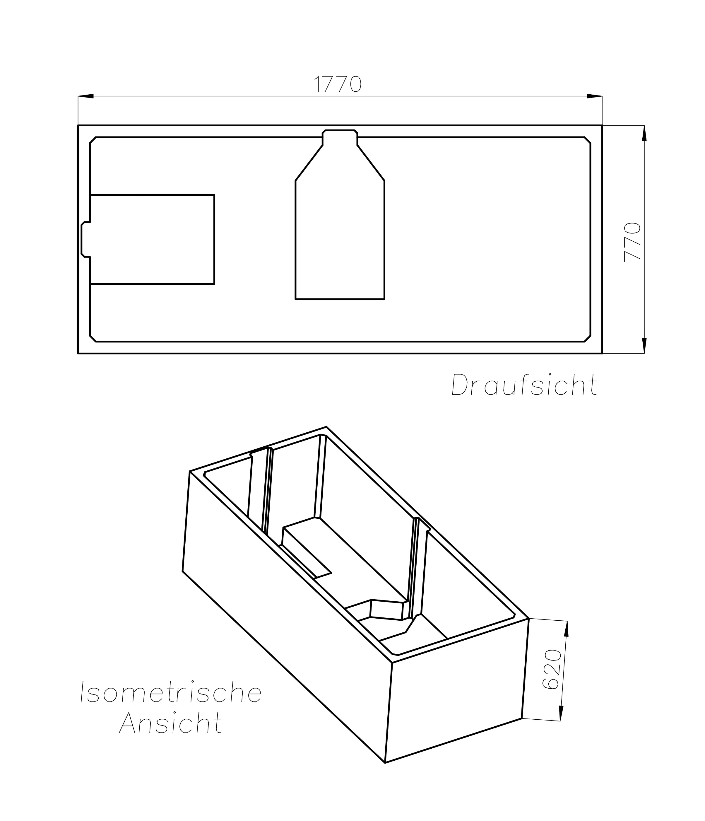 Ottofond Wannenträger Cubic 1770 x 770 mm