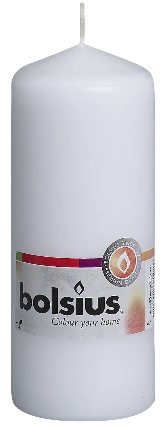 8711711371014 Bolsius Stumpenkerze weiß, Höhe 15 cm, Ø 5,8 cm