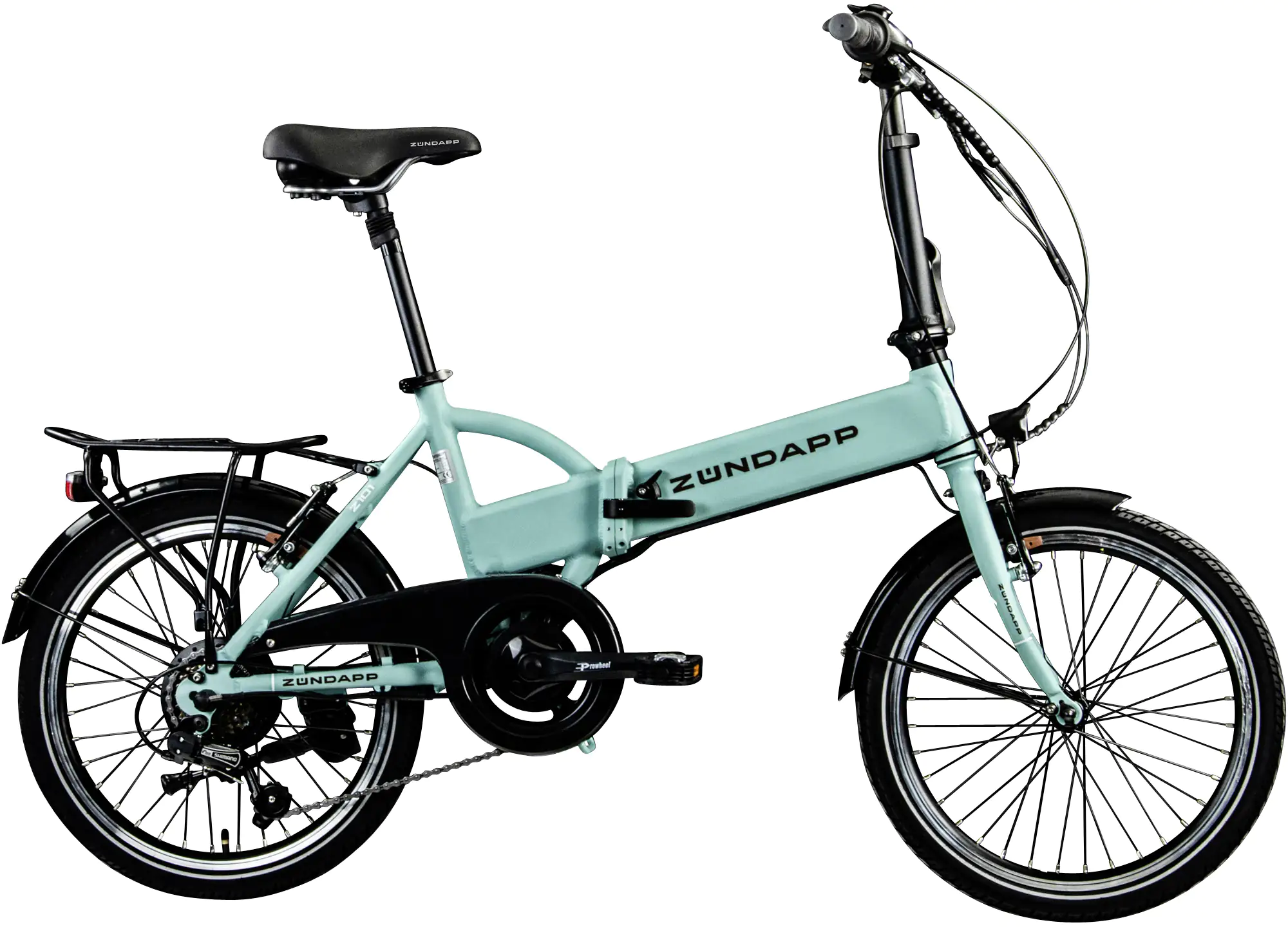Zündapp E-Bike Faltrad Z101 20 Zoll RH 37cm 6-Gang 270 Wh hellgrün
