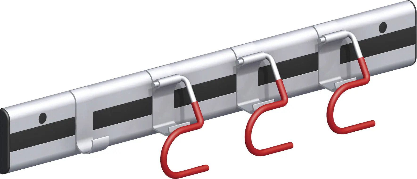 coaxis Gerätehalter mit coaxis®-Profil, 500 mm Aluminium rot gummiert