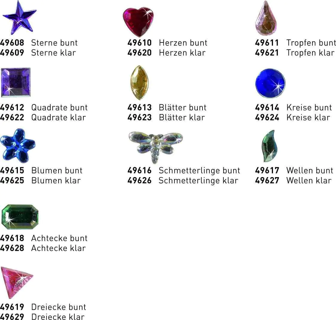 Kreul Schmucksteine Kreise klar 150 Stück