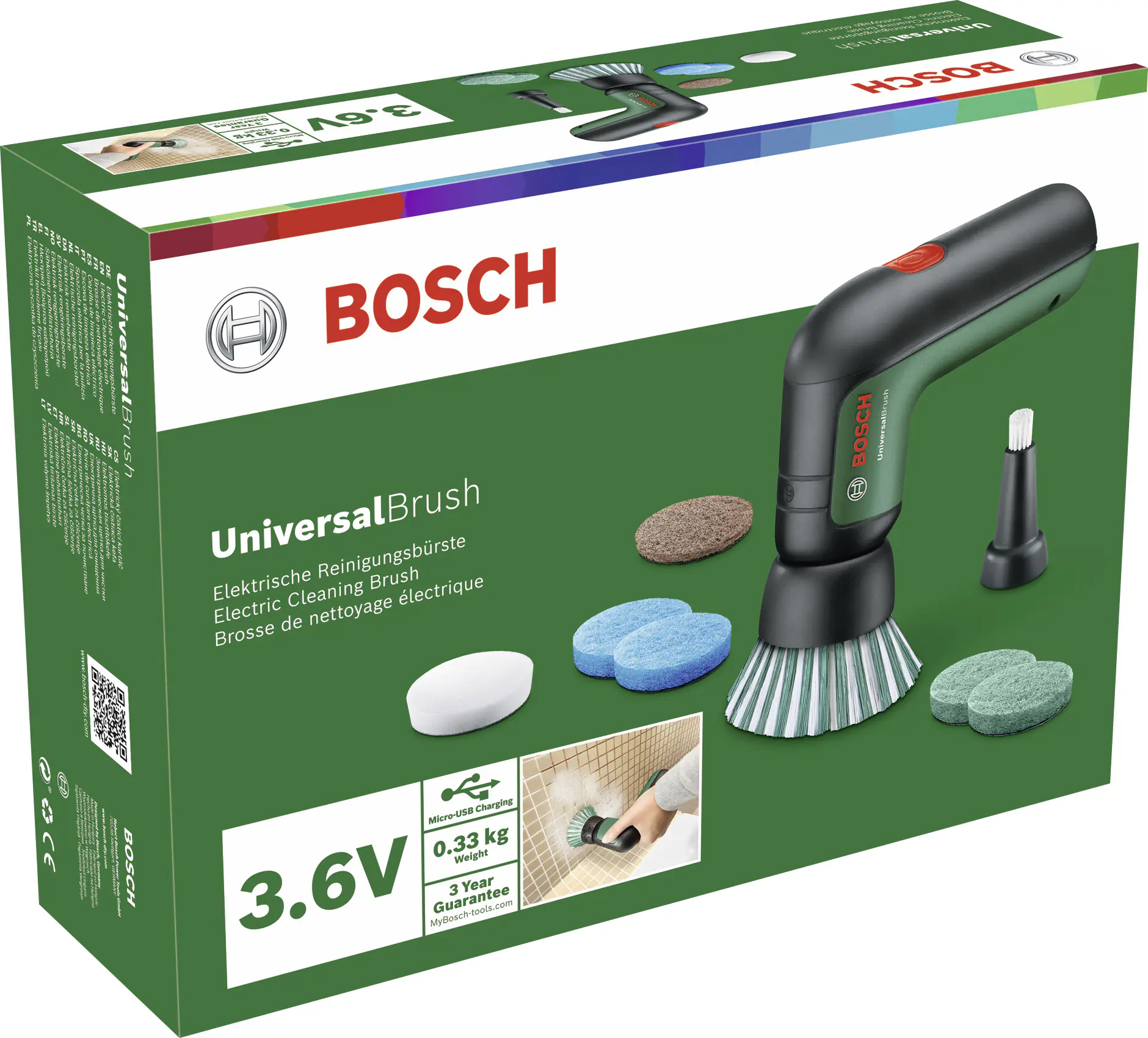 Bosch Akku-Reinigungsbürste UniversalBrush 3,6 V inkl. Akku und Ladegerät