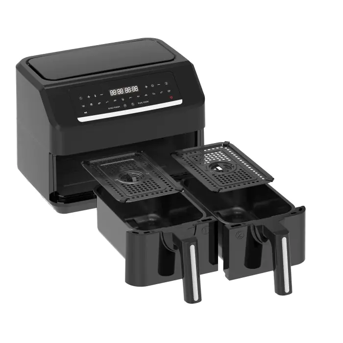 Emerio Doppel-Heißluftfritteuse AF-130376.1, 2x 3,6 L, 2400 Watt Emerio Doppel-Heißluftfritteuse AF-130376.1, 2x 3,6 L, 2400 Watt