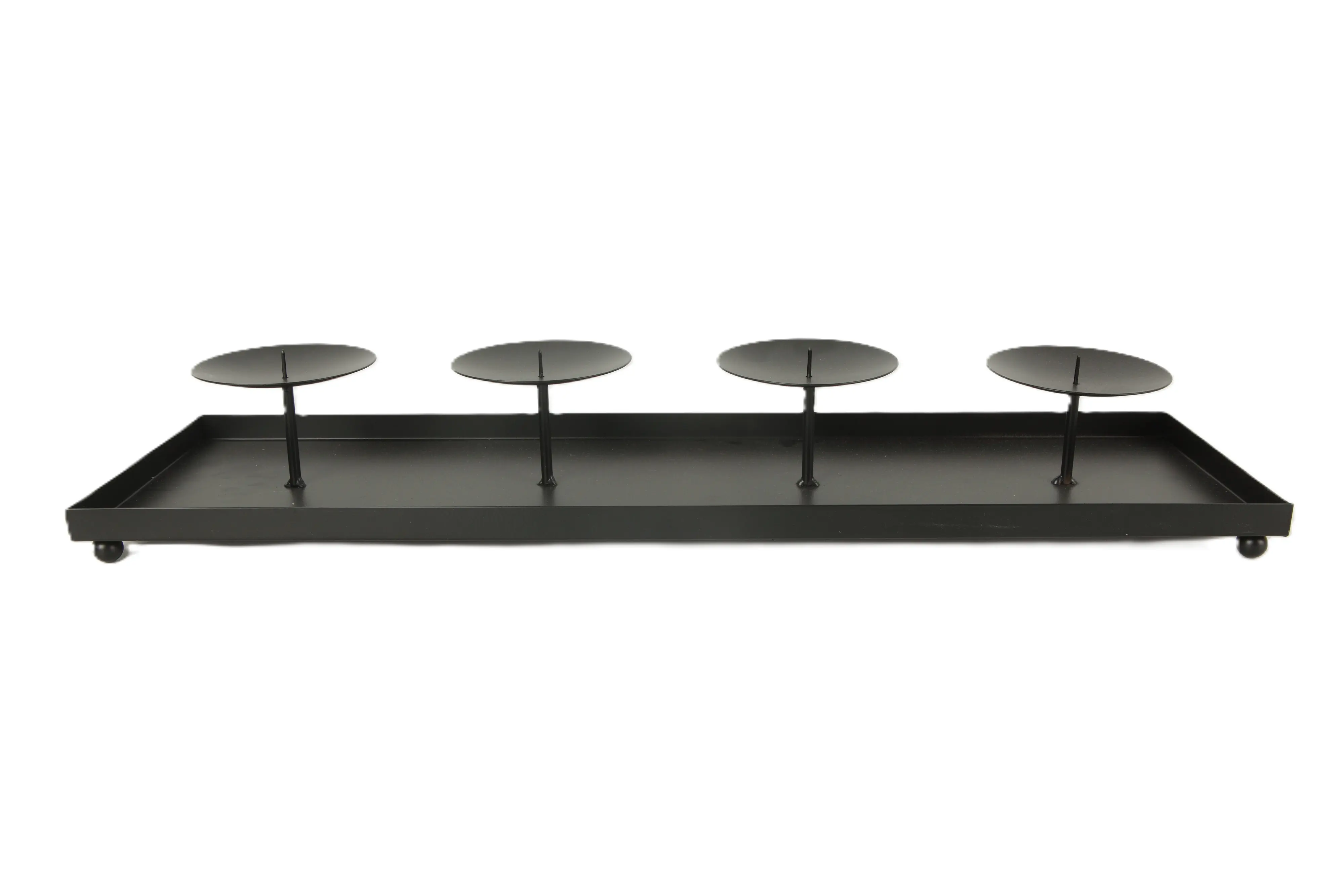 TrendLine Deko Kerzenhalter für 4 Kerzen Metall 55 x 15 x 7 cm schwarz