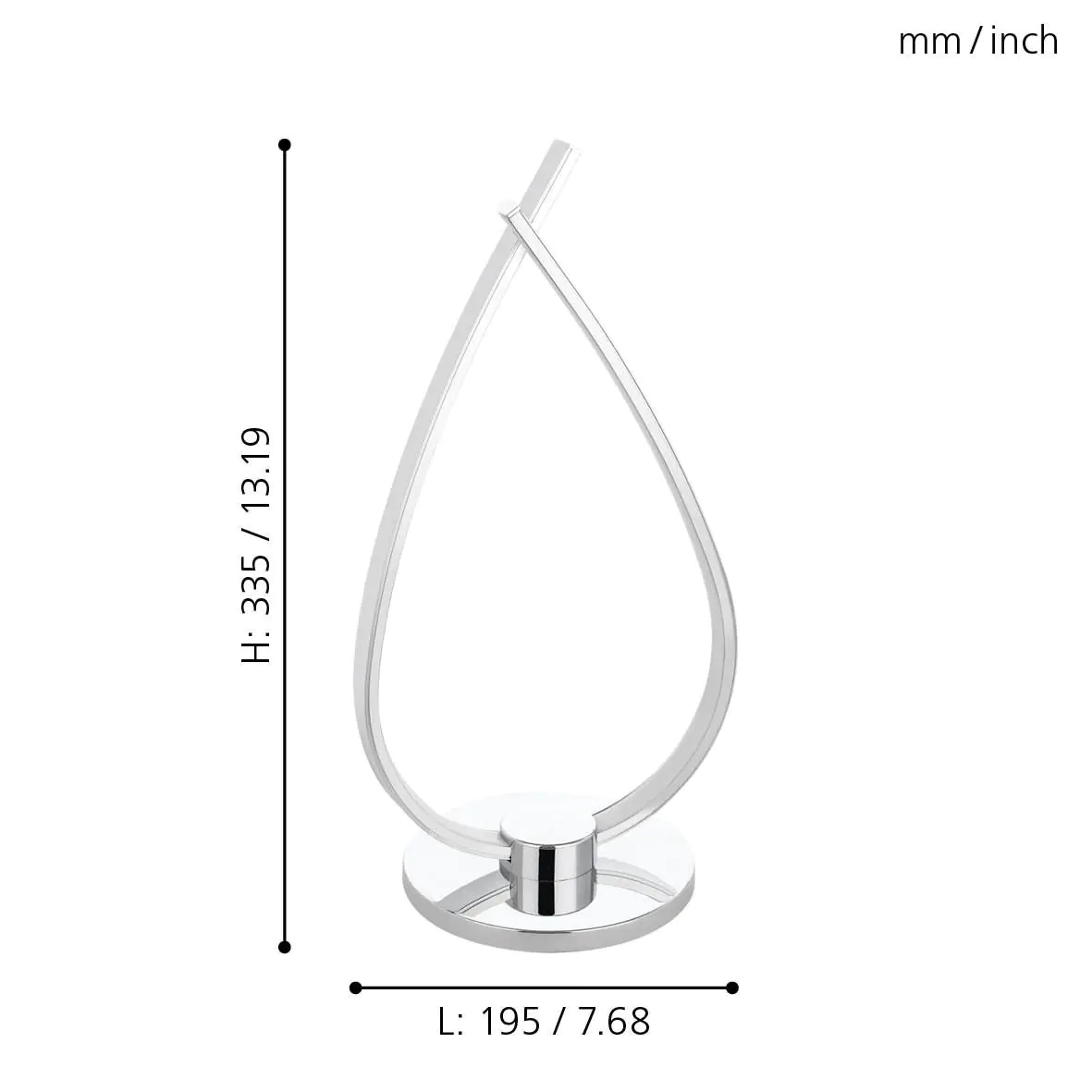 Eglo LED Tischleuchte Roncade chrom 33,5 x 19,5 cm warmweiß Eglo LED Tischleuchte Roncade chrom 33,5 x 19,5 cm warmweiß