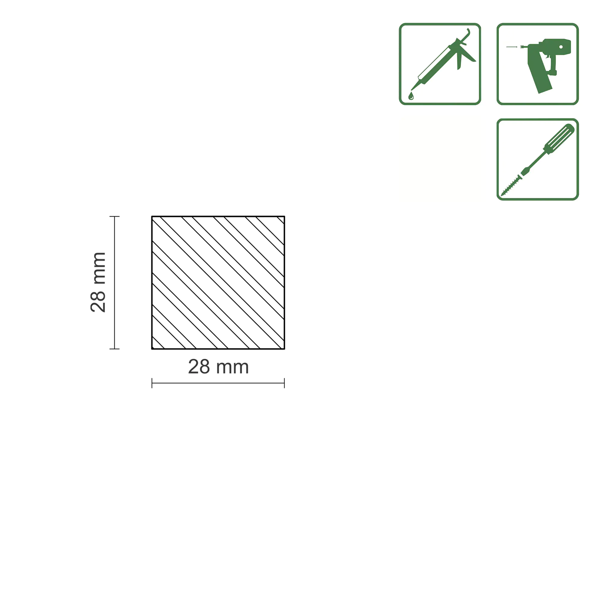 FN Neuhofer Flachleiste 240 cm 28 x 28 mm Fichte/Kiefer