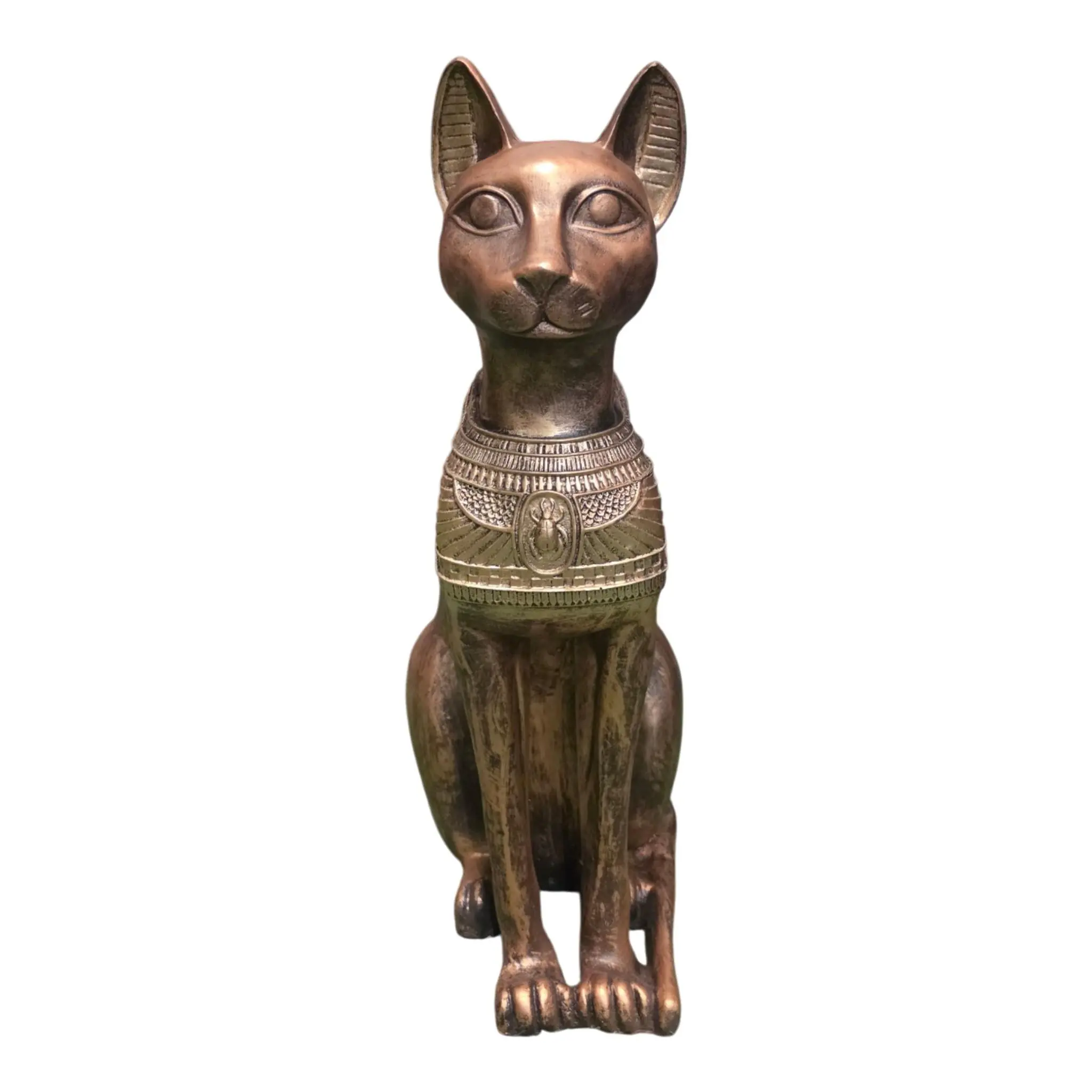 Figur Ägyptische Katze groß 70 x 25 cm gold