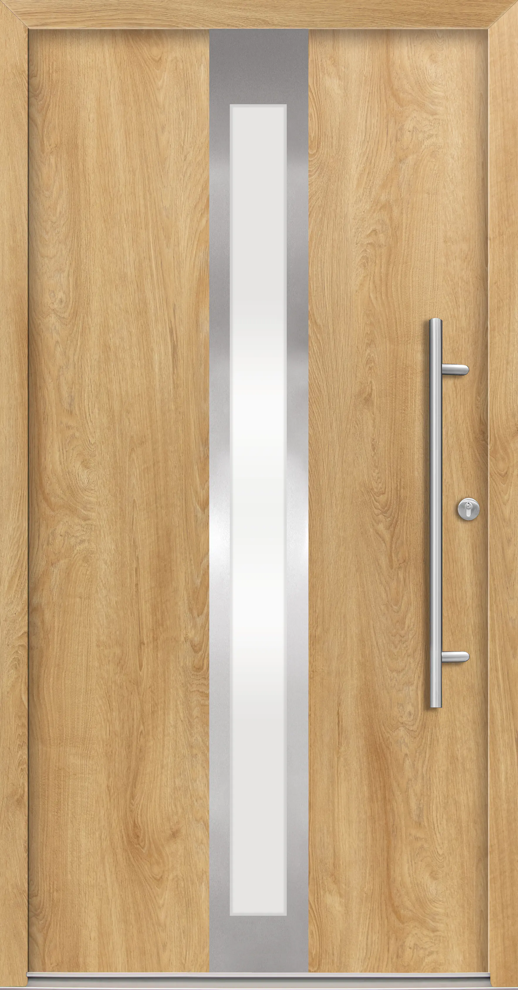 Splendoor Haustür Passivedoor Premium B01 RC2 Eiche Natur DIN Rechts 110 x 210 cm