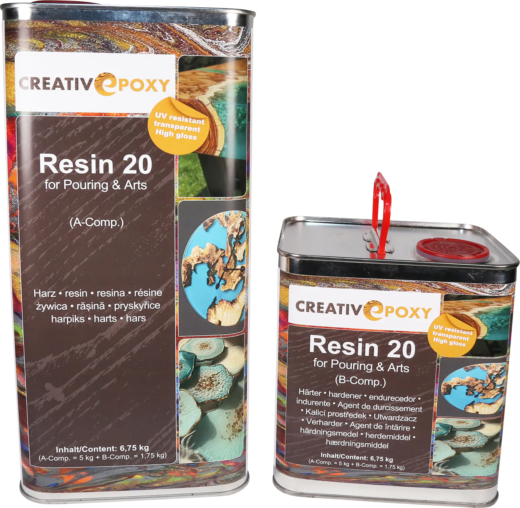 Gießharz 20 Epoxid A+B 6,75 kg MV 100:35 Gew, TZ 2 h, VH 20 mm Gießharz 20 Epoxid A+B 6,75 kg MV 100:35 Gew, TZ 2 h, VH 20 mm