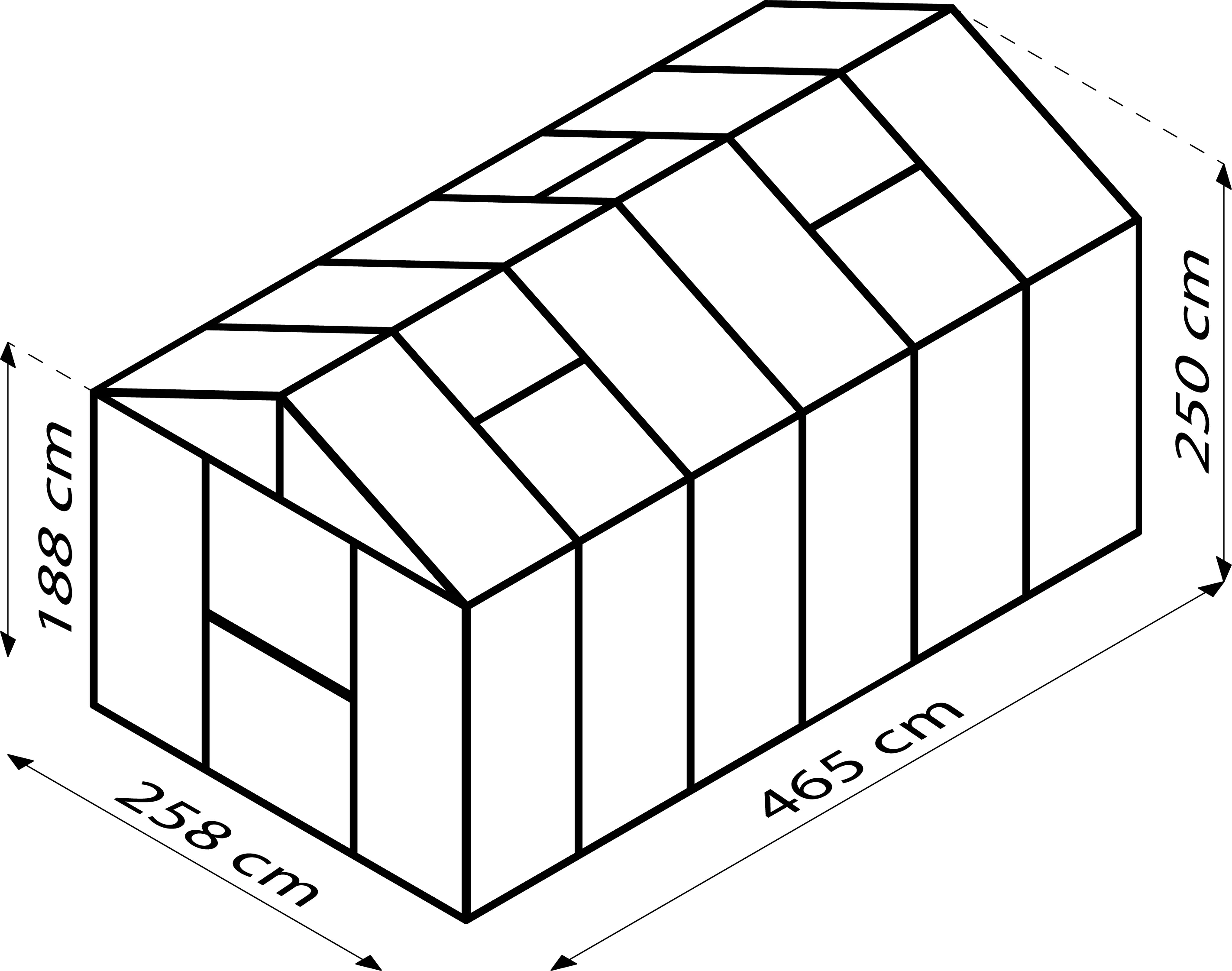 Vitavia Gewächshaus Zeus 11900 266 x 473 cm 10 mm Hohlkammerplatten