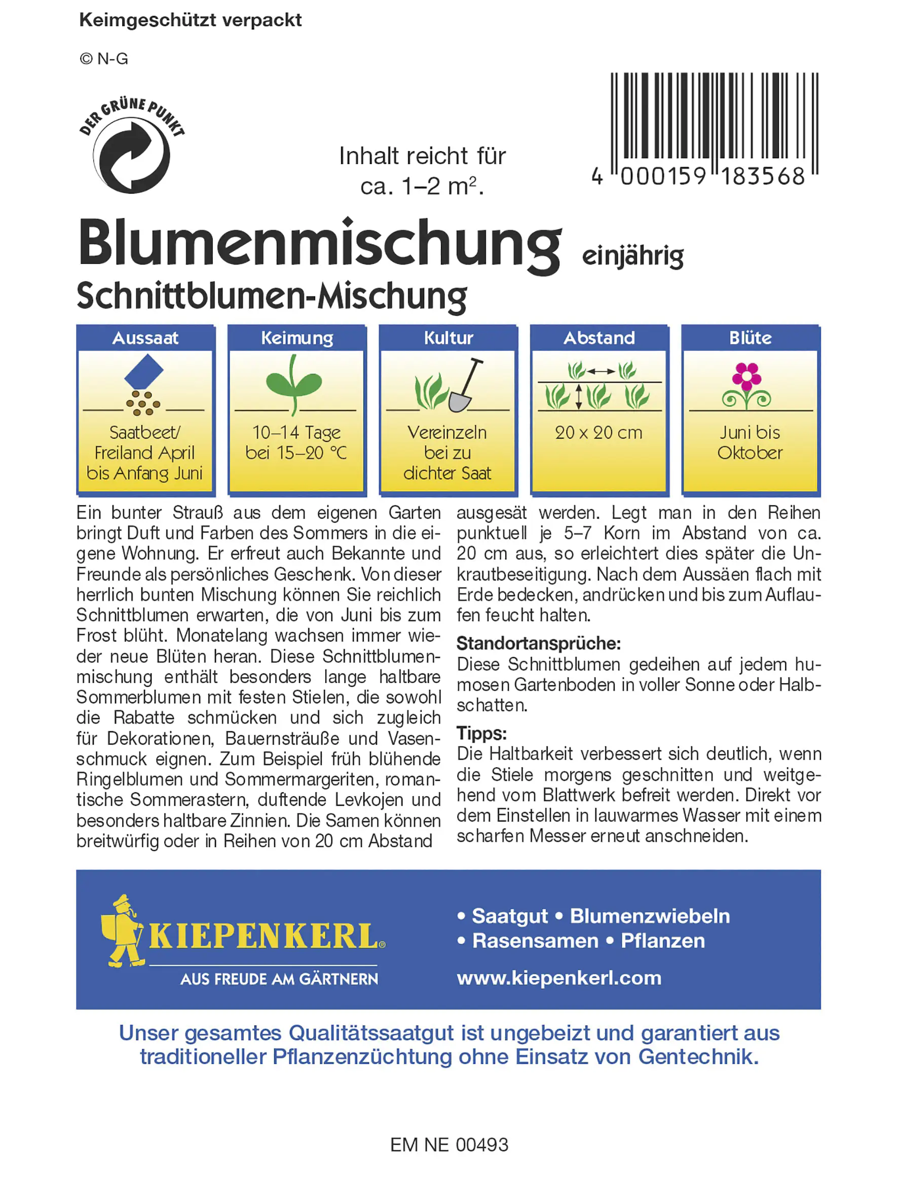 Kiepenkerl Blumenmischung Schnittblumen-Mischung Inhalt reicht für 1 - 2 m²