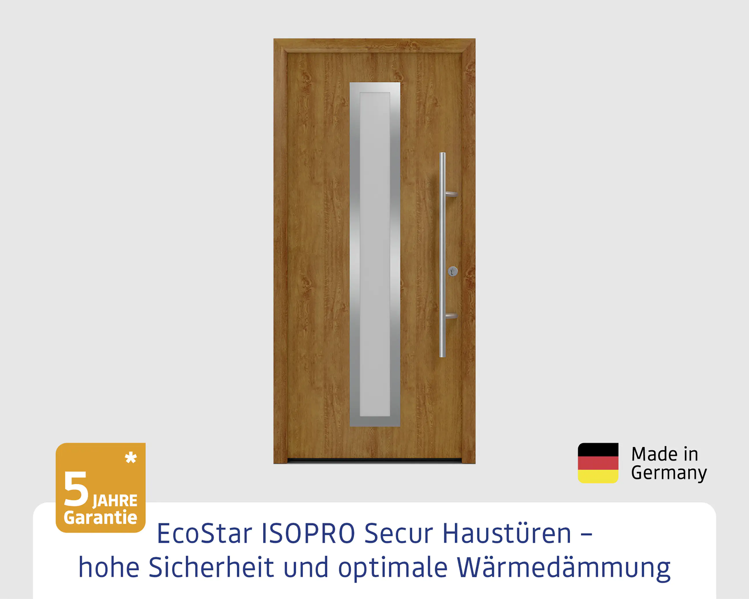 EcoStar Haustür ISOPRO Secur IPS 700S RC2 golden oak 110 x 210 cm EcoStar Haustür ISOPRO Secur IPS 700S RC2 golden oak 110 x 210 cm