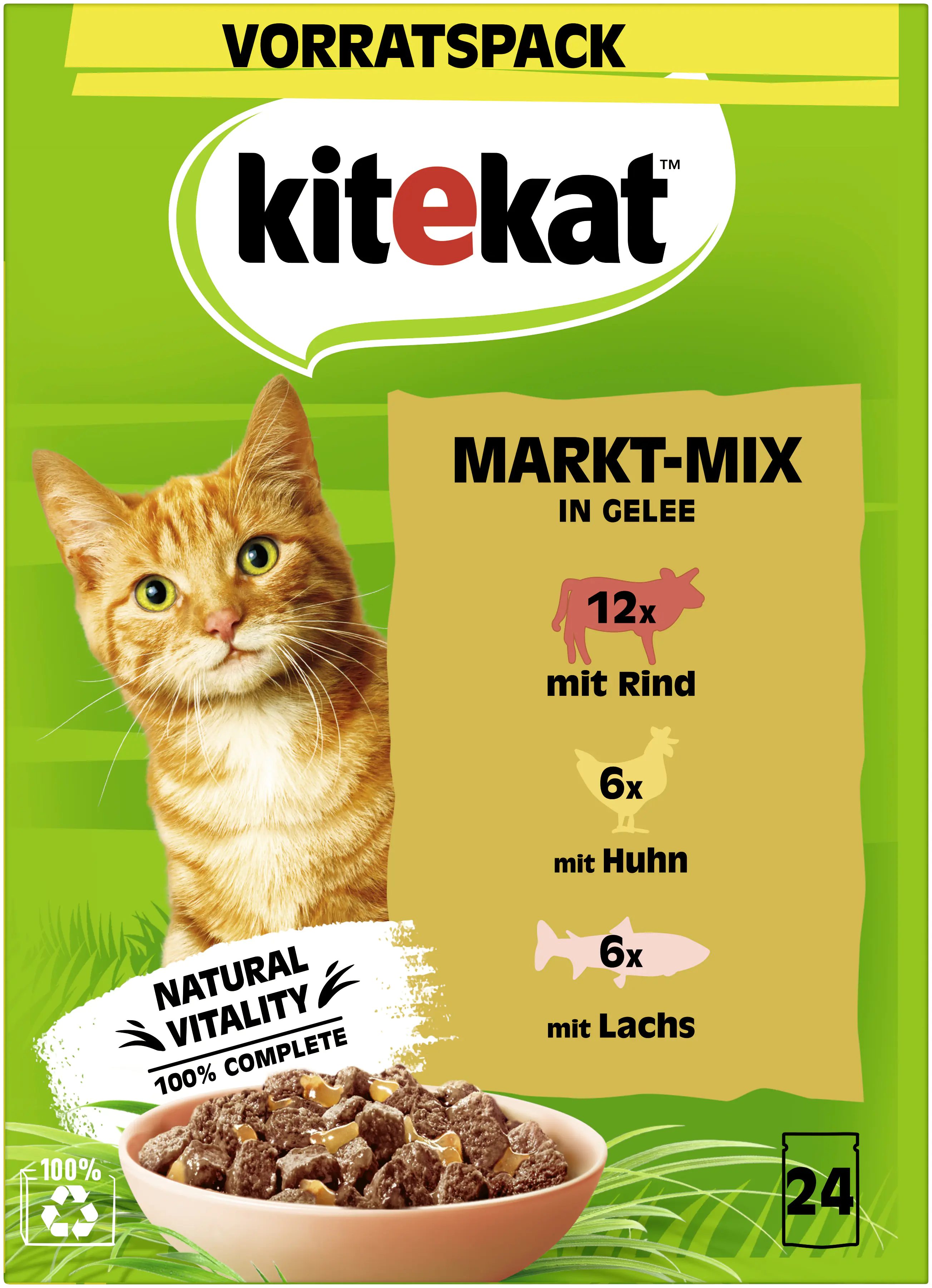 Kitekat Markt-Mix in Gelee Multipack Vorratspack 24x85 g Kitekat Markt-Mix in Gelee Multipack Vorratspack 24x85 g