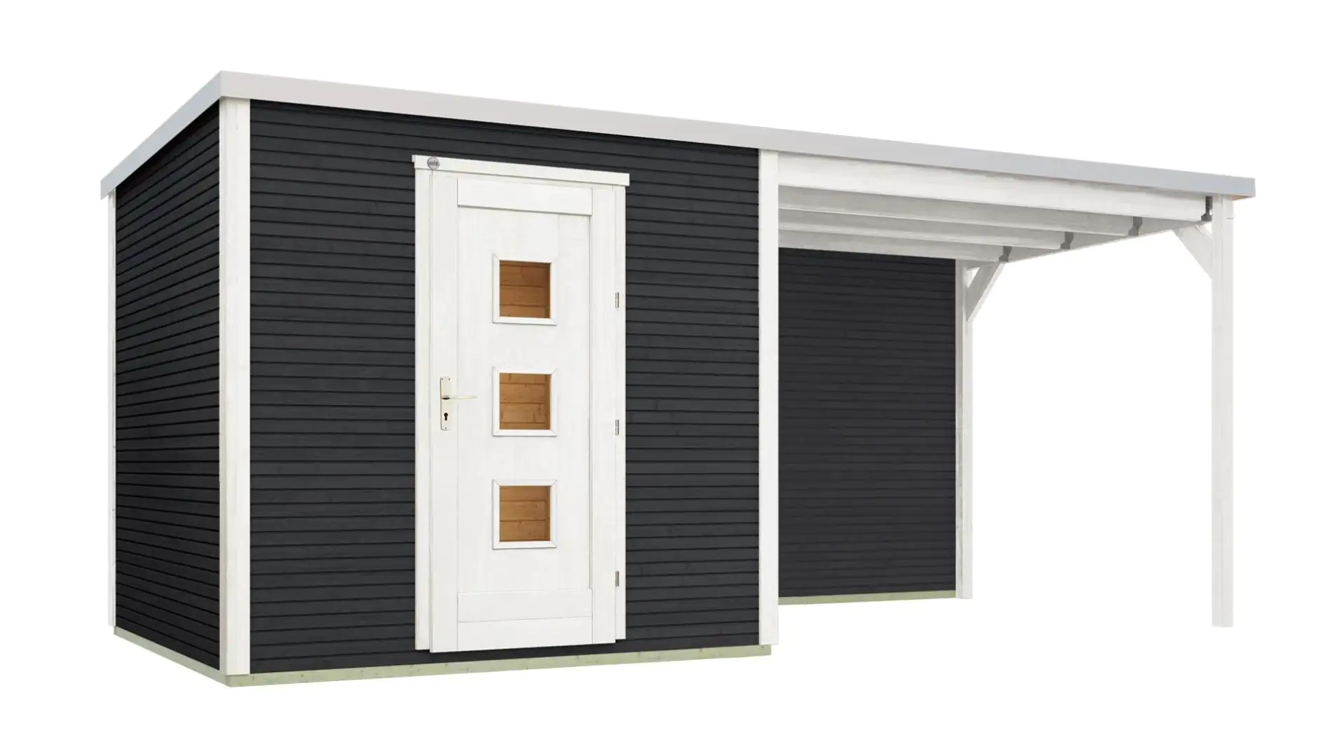 Weka Designhaus Wekaline 413 A 450 x 300 cm anthrazit mit Fußboden