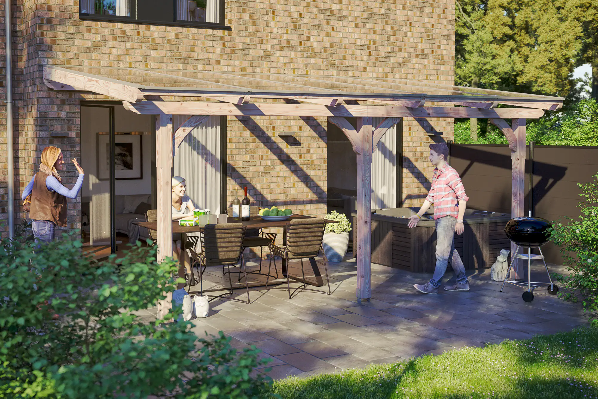 4018211200092 SKAN HOLZ Terrassenüberdachung Rimini 541 x 300 cm, Douglasie, natur