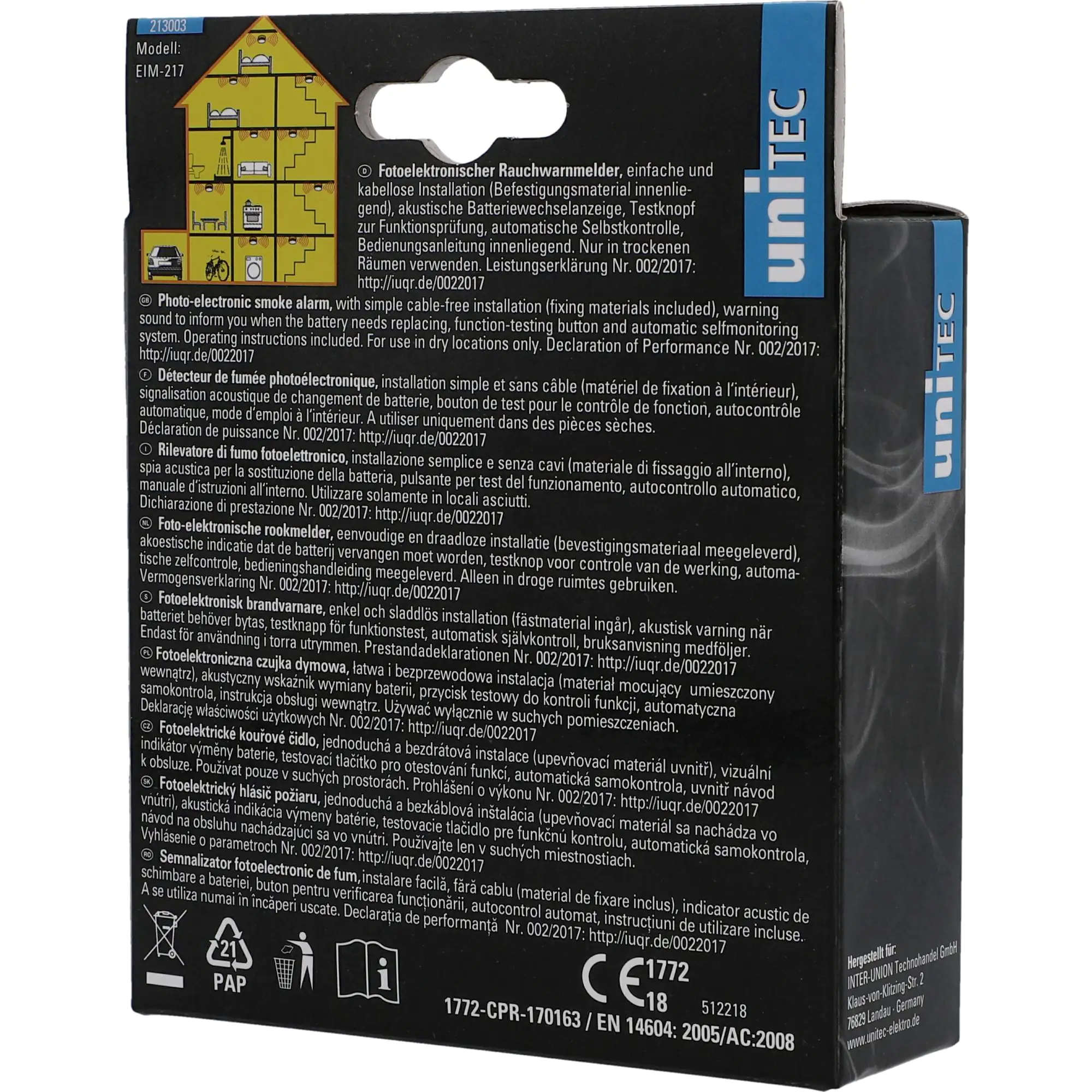 Rauchwarnmelder 9 Volt Batterie fotoelektronisch, weiß Rauchwarnmelder 9 Volt Batterie fotoelektronisch, weiß