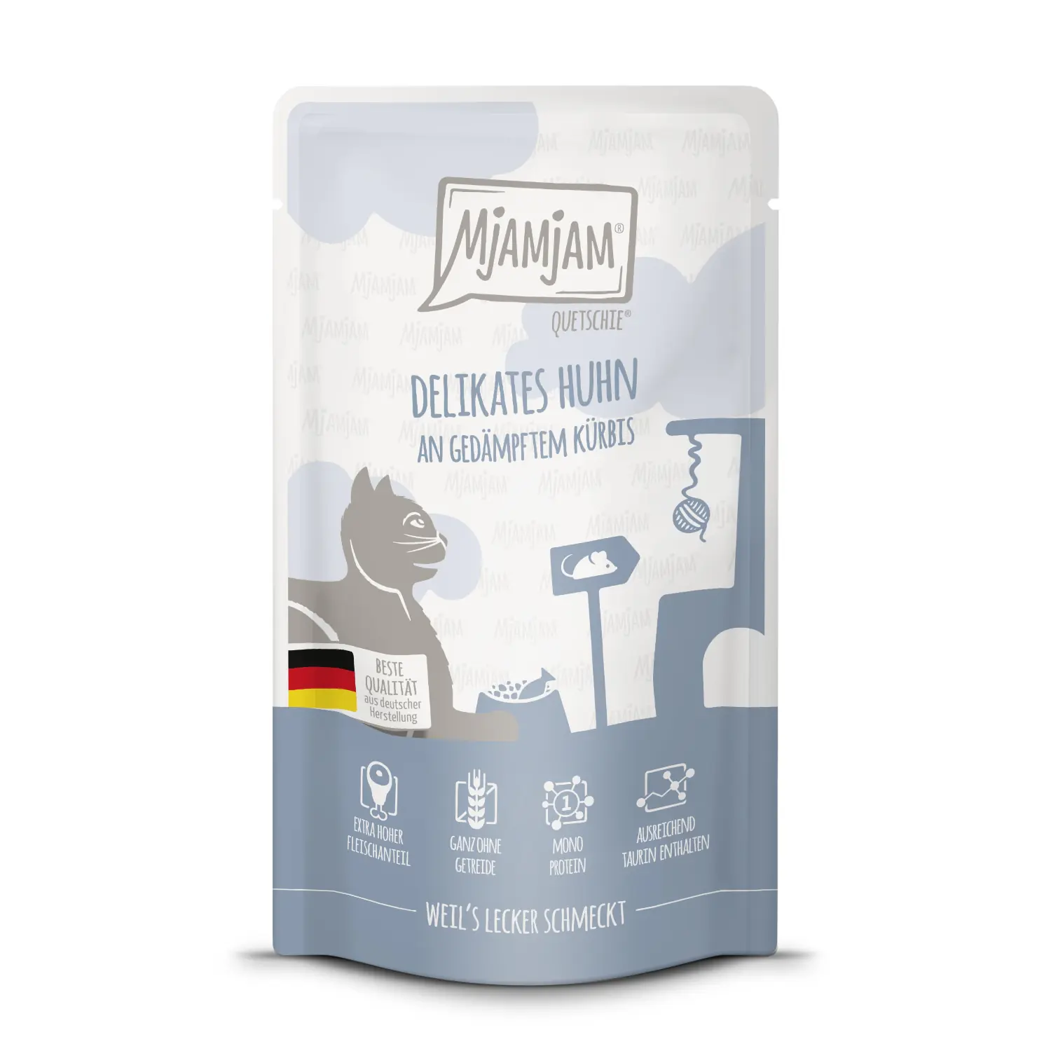 MjAMjAM Katzennassfutter Adult getreidefrei 125 g Huhn & Kürbis