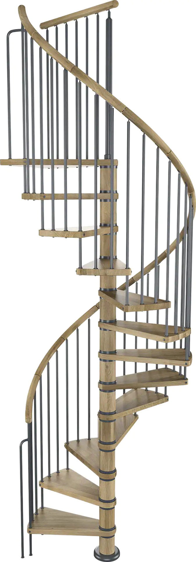 Dolle Spindeltreppe Winnipeg Eiche geölt Ø 120 cm Metallteile grau