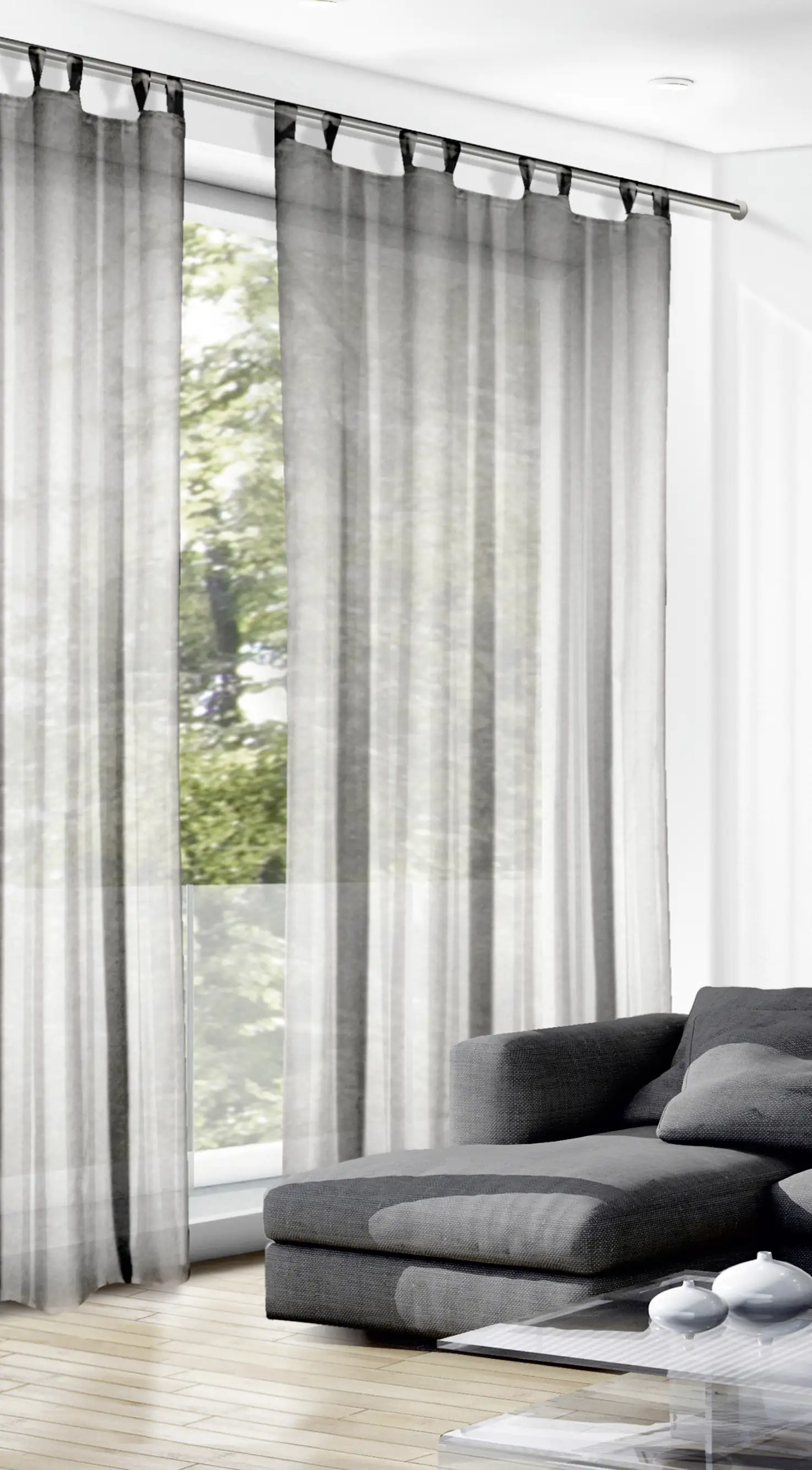 Neusser Collection Schlaufenschal David Doppelpack, grau, 140 x 245 cm