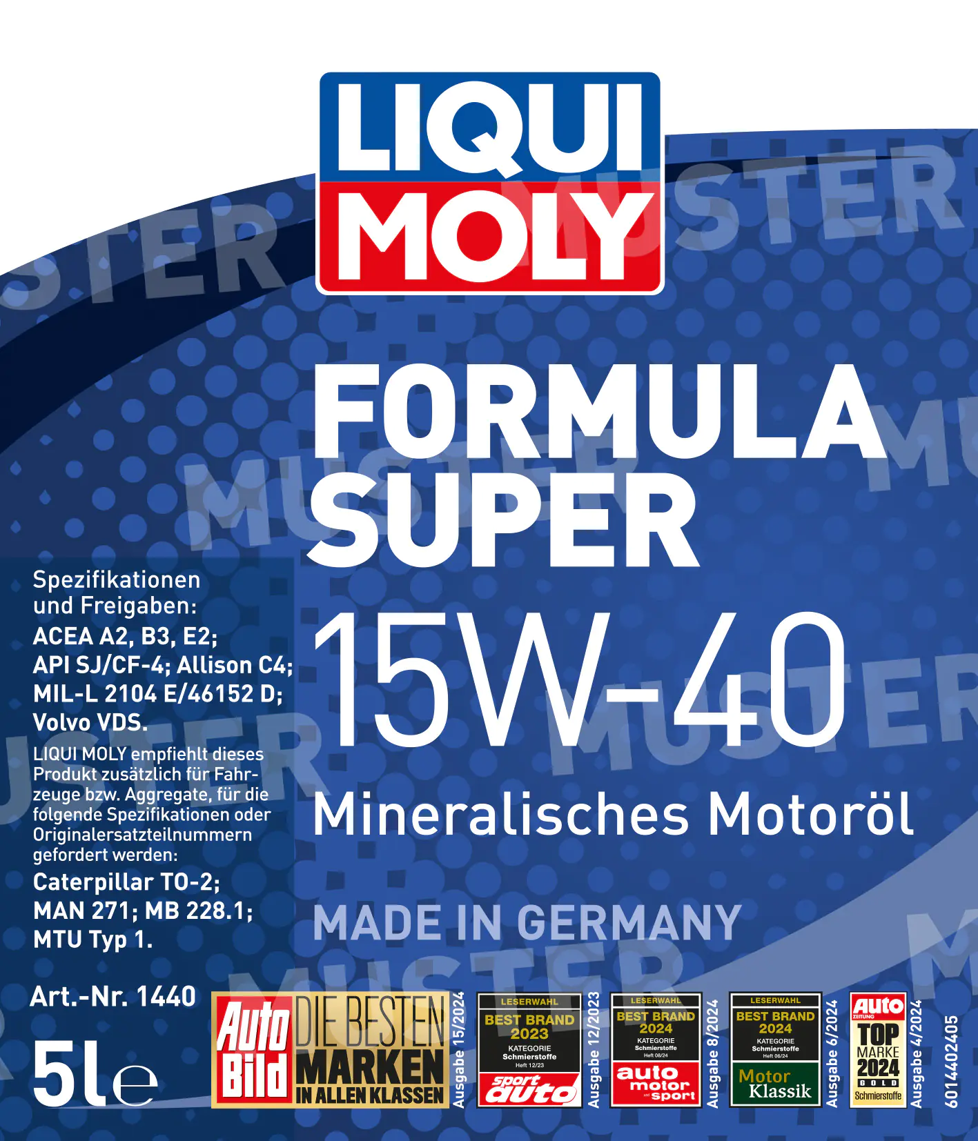 Liqui Moly Motoröl Formula Super 15W-40 Ganzjahresöl 5 L Liqui Moly Motoröl Formula Super 15W-40 Ganzjahresöl 5 L