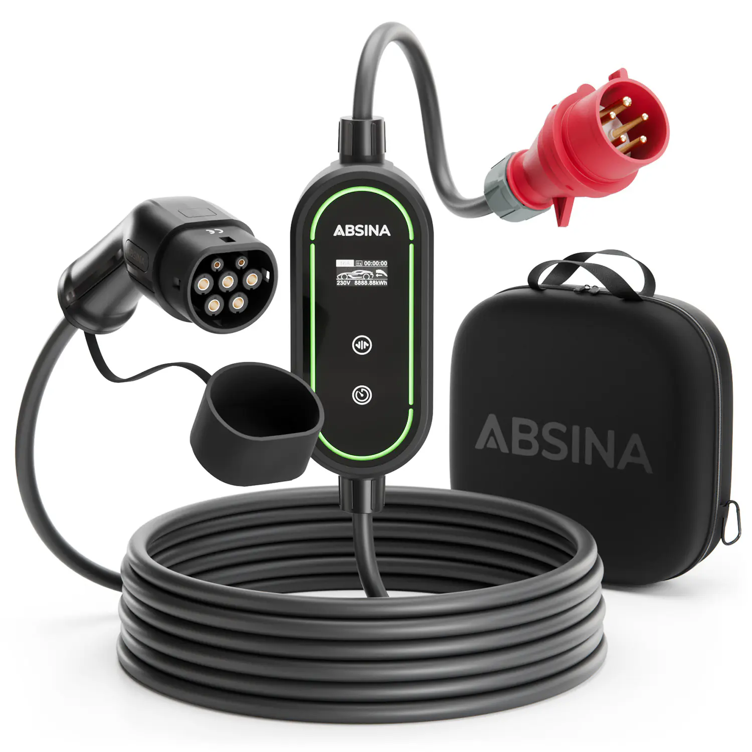 Absina mobile Ladestation Wallbox Typ 2 11 kW 6,4 m Kabel