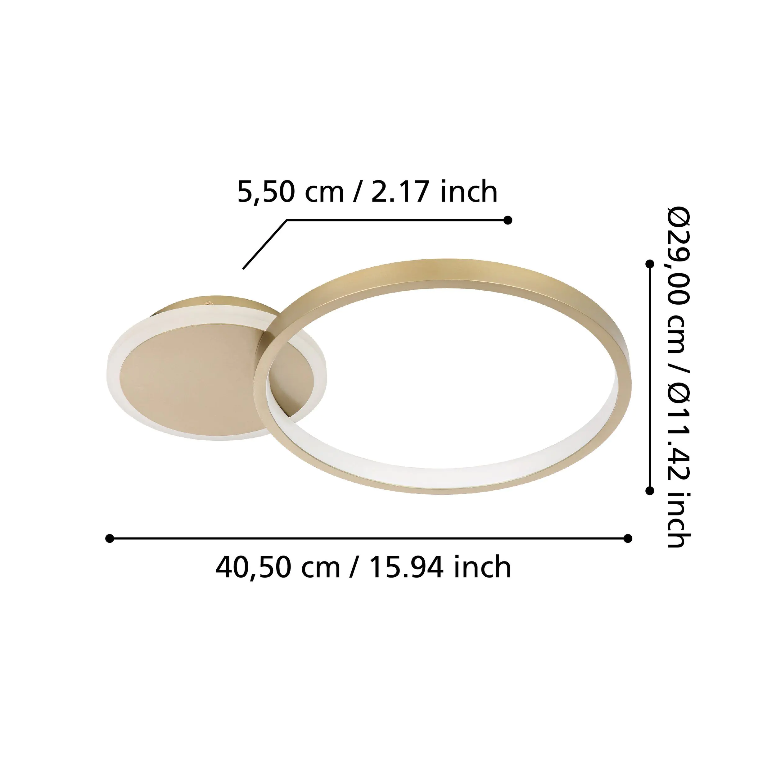 Eglo LED CCT Deckenleuchte Gafares weiß-gold 40,5 x 29 cm gold, weiß Eglo LED CCT Deckenleuchte Gafares weiß-gold 40,5 x 29 cm gold, weiß