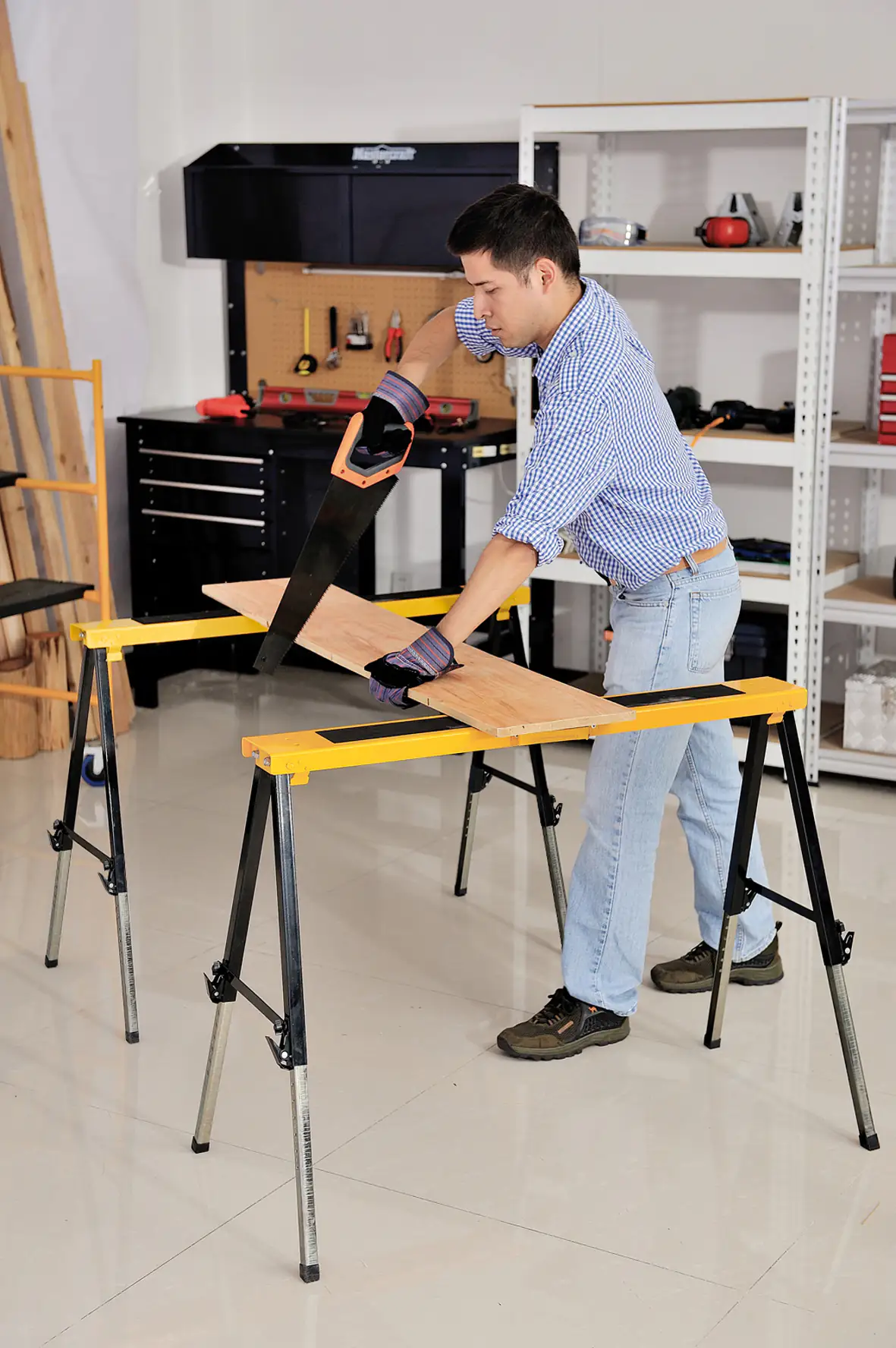 TrendLine Metall-Arbeitsbock bis 150 kg 99 x 12 cm