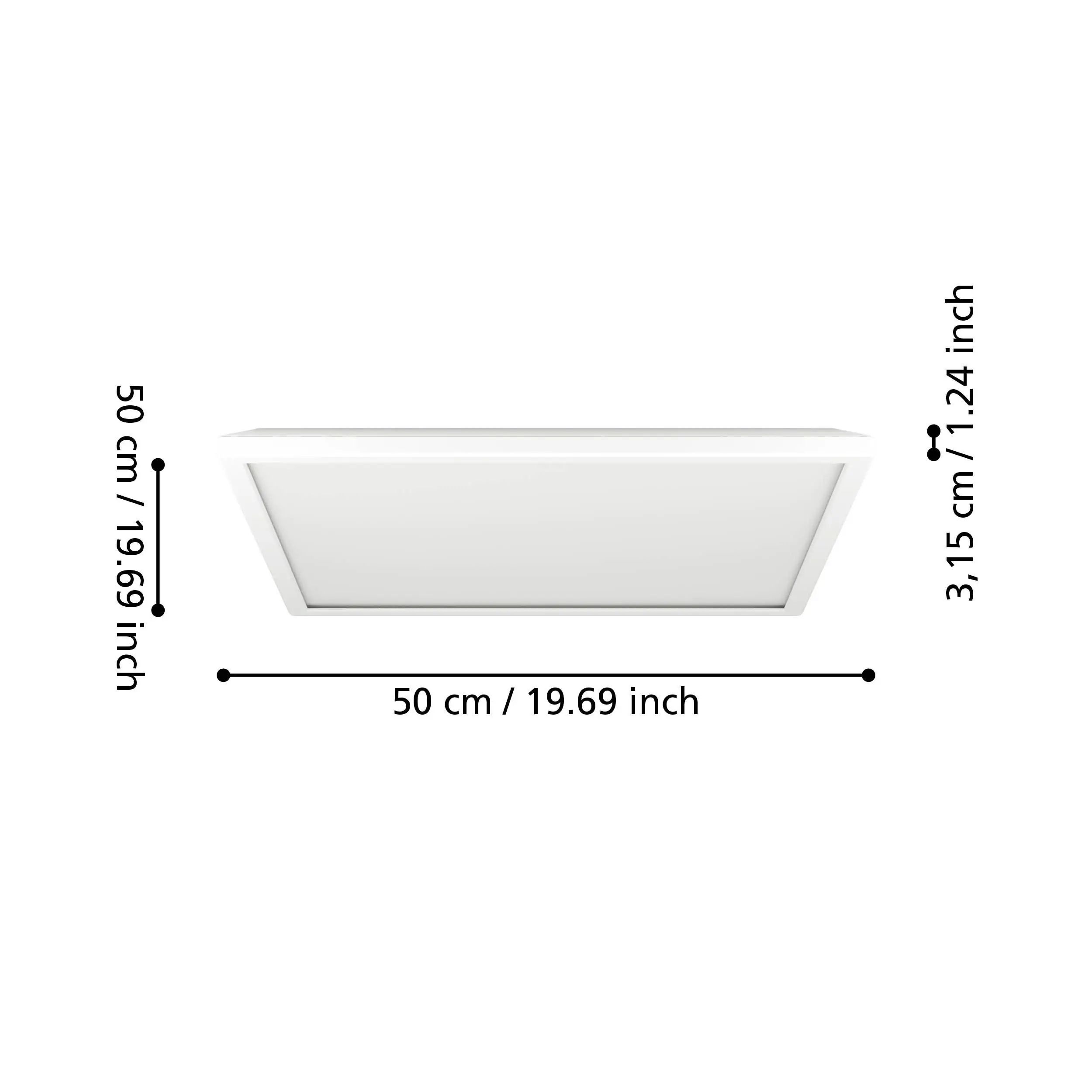 Eglo LED Deckenleuchte Rovito-R weiß 50 x 50 cm warmweiß-kaltweiß dimmbar Eglo LED Deckenleuchte Rovito-R weiß 50 x 50 cm warmweiß-kaltweiß dimmbar