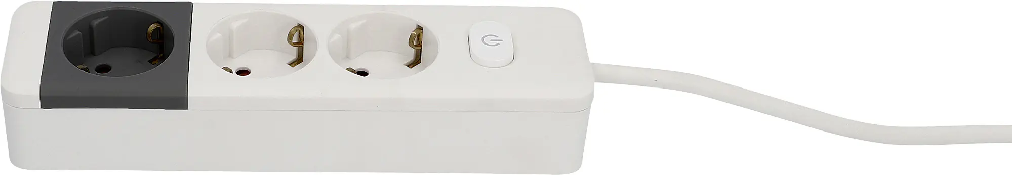 Unitec Tischsteckdose 3-fach, 1,4 Meter mit Schalter, weiß/anthrazit