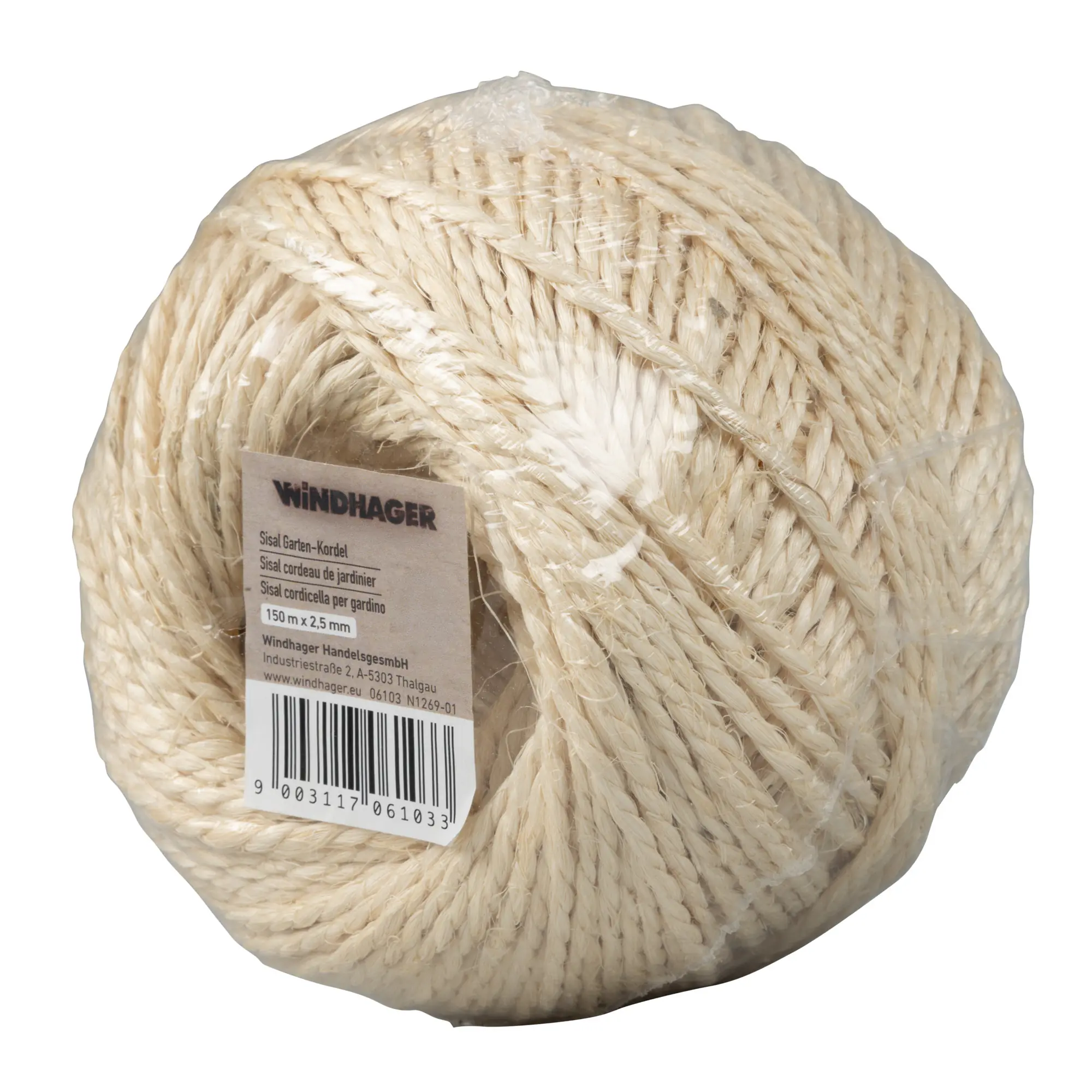 Windhager Sisal Kordel 2,5 mm x 150 m, weiß