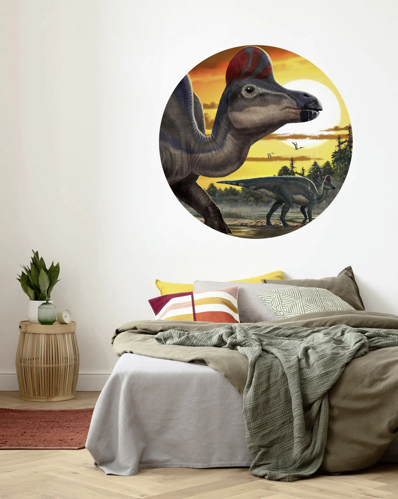 Komar Vlies Fototapete Dot Corythosaurus Sunse Ø 128 cm, selbstklebend Komar Vlies Fototapete Dot Corythosaurus Sunse Ø 128 cm, selbstklebend