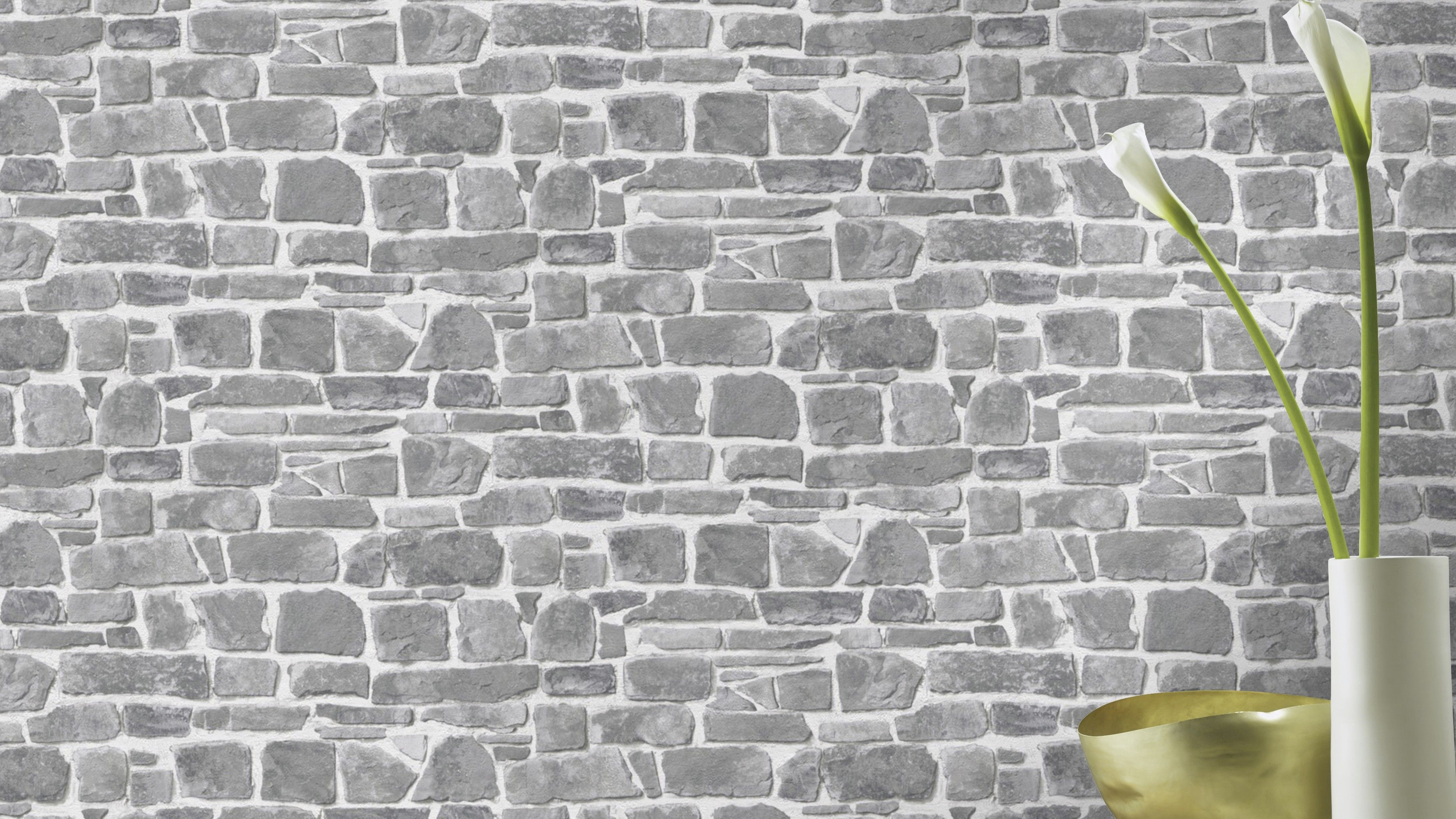 Rasch Papiertapete 265620 Selection steinoptik grau 10,05 x 0,53 m