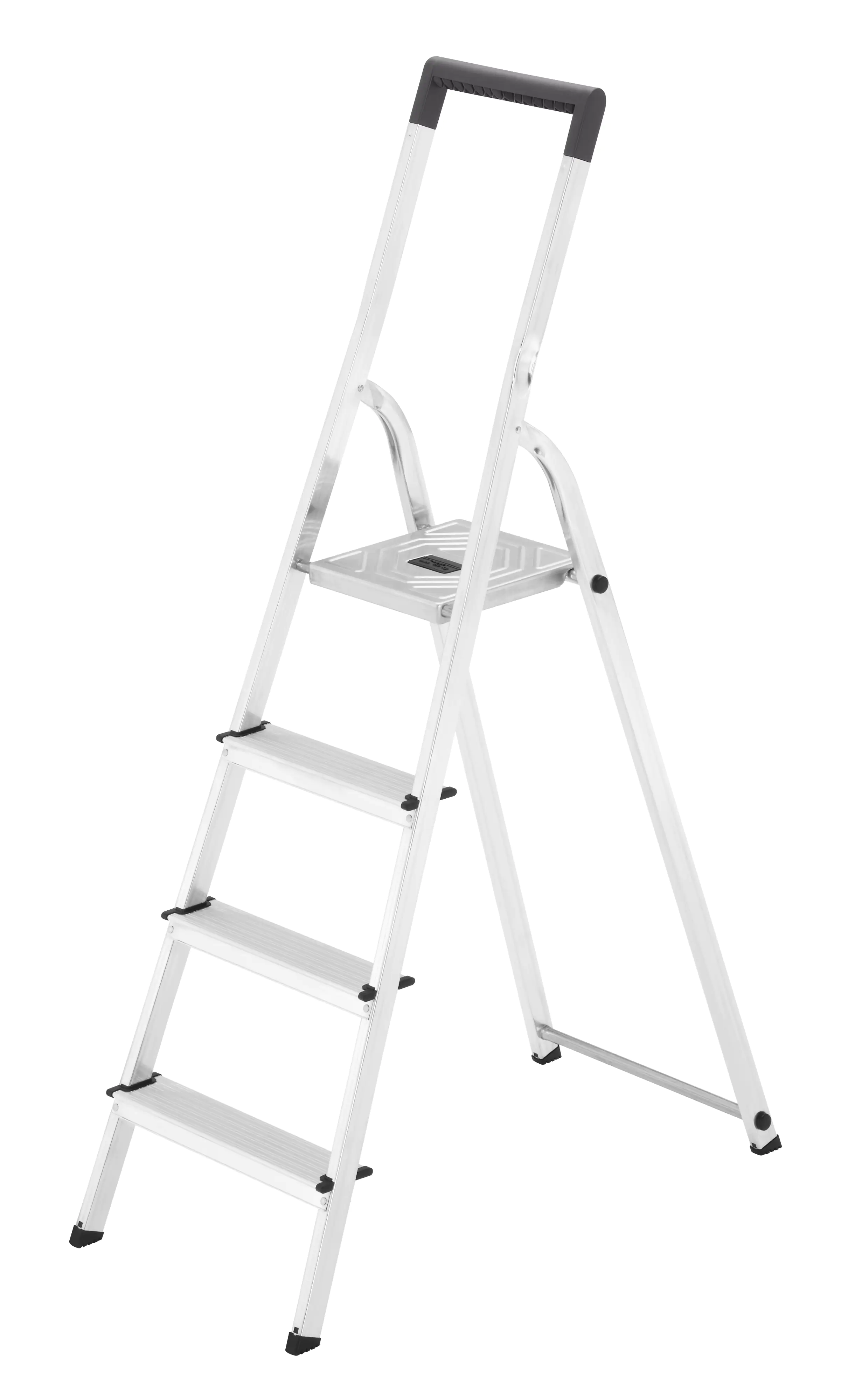 4007126017215 Hailo Haushaltsleiter L40 - schwarz 4 Sprossen, Arbeitshöhe 2,85 m