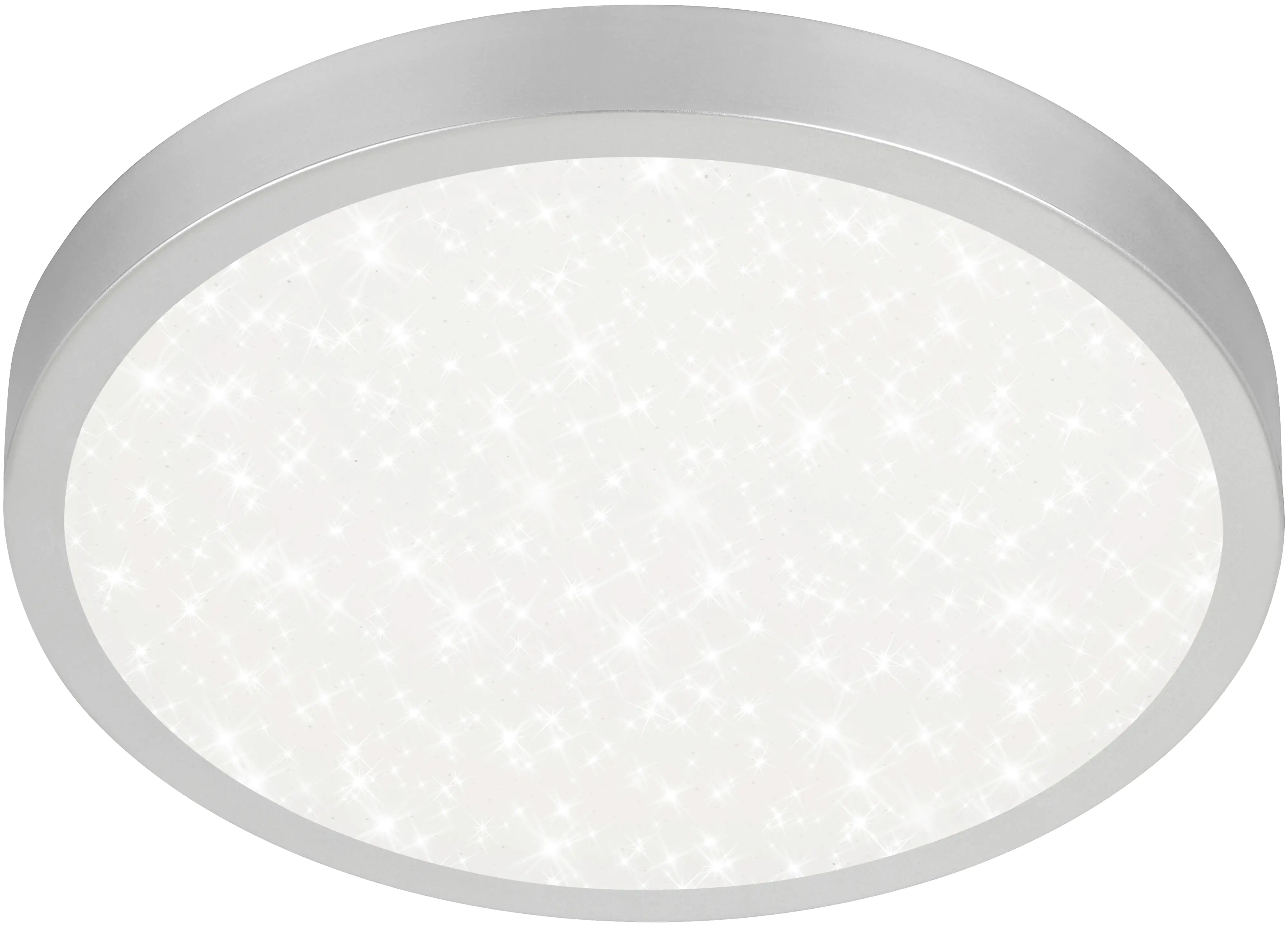 Briloner LED Deckenleuchte Runa Ø 38 cm, Metallrahmen silber, Sternencover