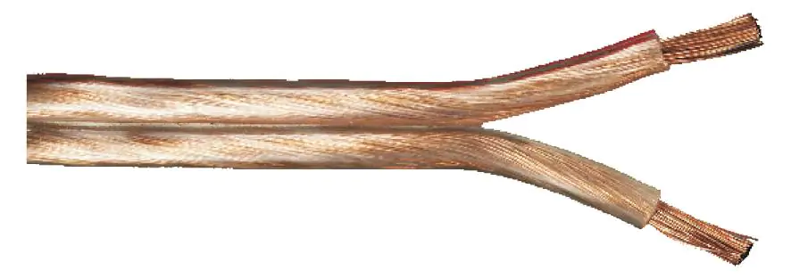 Lautsprecherleitung LS-FL 2 x 4 - 1 Meter, transparent/rot