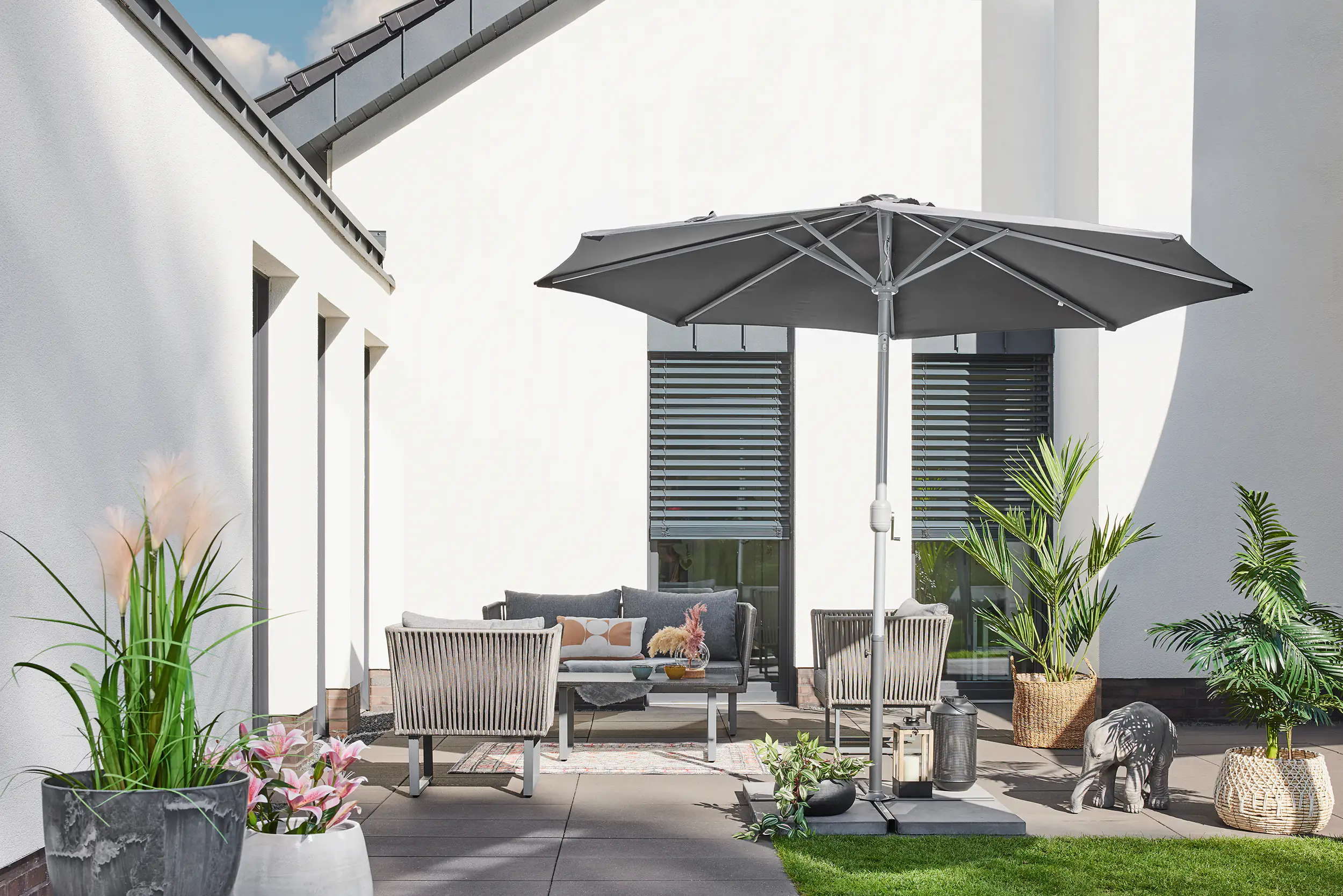 Primaster Sonnenschirm Kreta anthrazit, Ø 300 cm Primaster Sonnenschirm Kreta anthrazit, Ø 300 cm