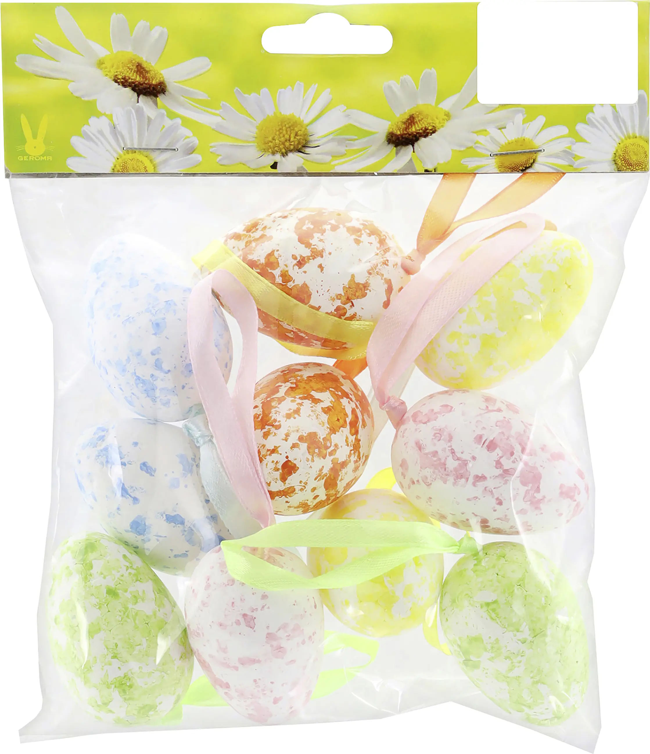 Ostereier Styropor zum Hängen 5 x 3 cm bunt marmoriert 10 Stück