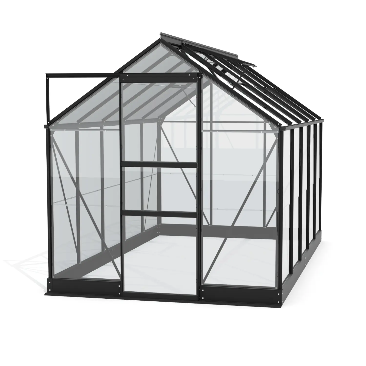 Vitavia Gewächshaus "Eris" 6200, schwarz, 6,2 m², 3 mm ESG